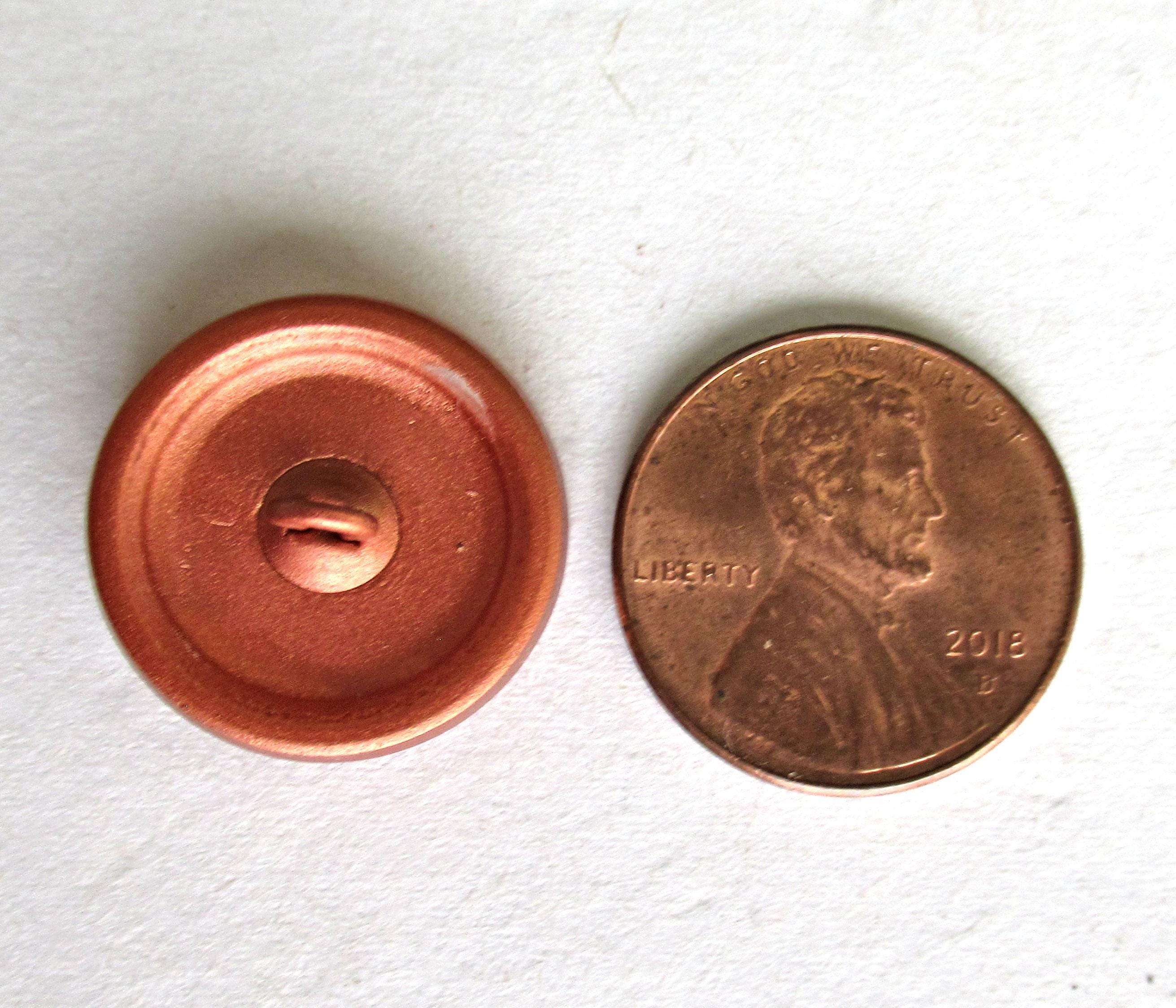 One 18mm Czech glass bird button - copper with a turquoise wash - decorative shank buttons - 000572