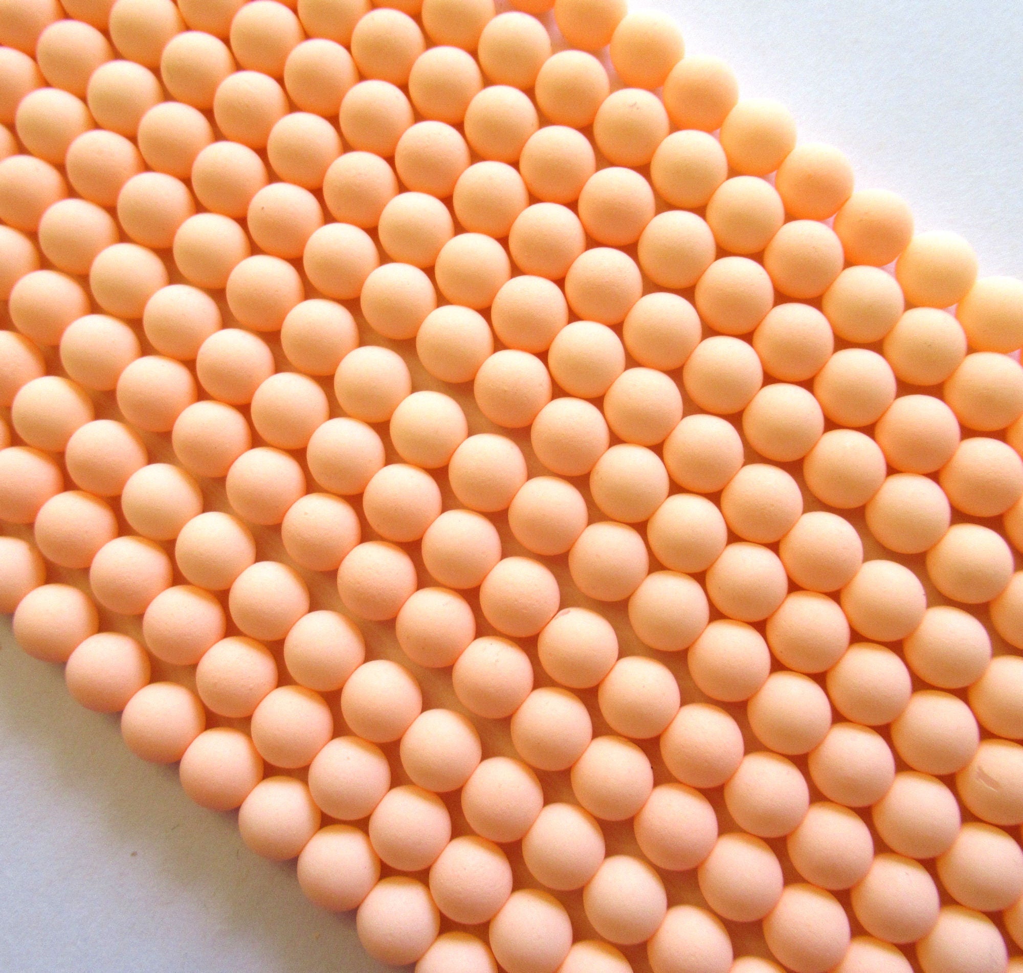50 6mm Czech glass beads - Bondeli opaque orange druks - smooth round druk beads C0058