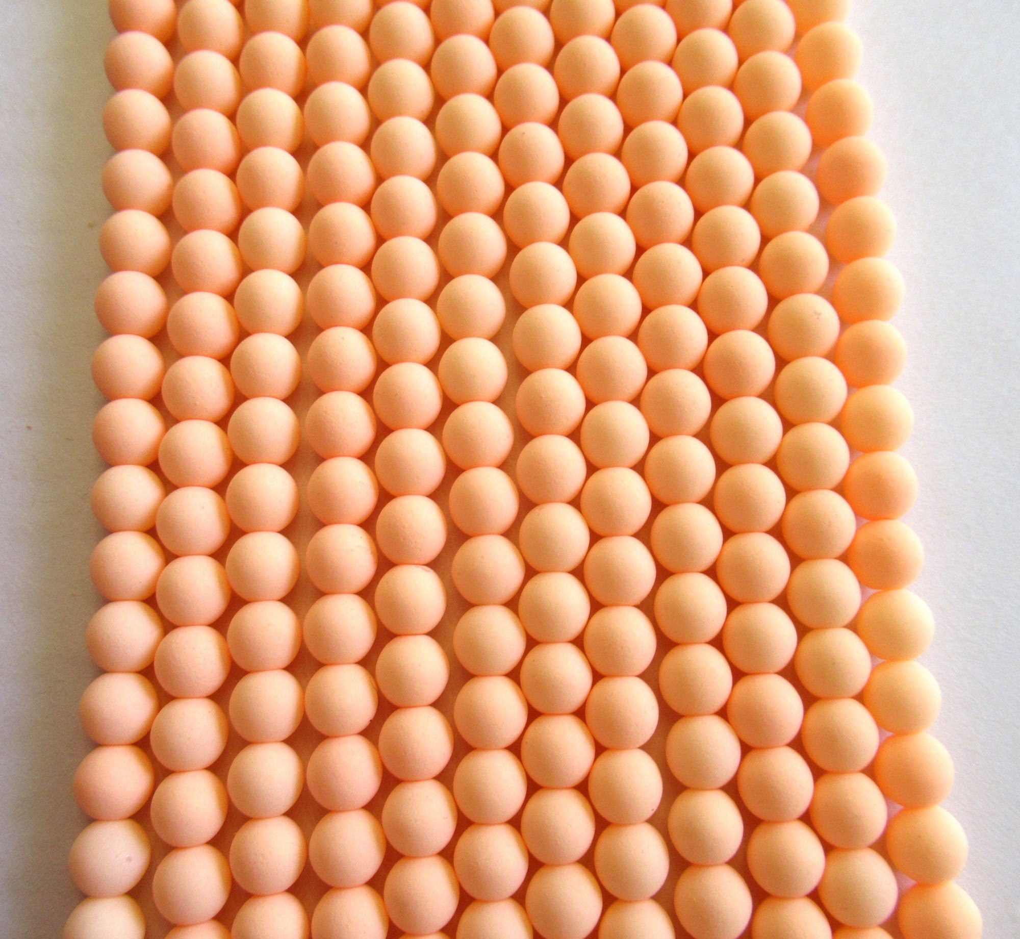 50 6mm Czech glass beads - Bondeli opaque orange druks - smooth round druk beads C0058