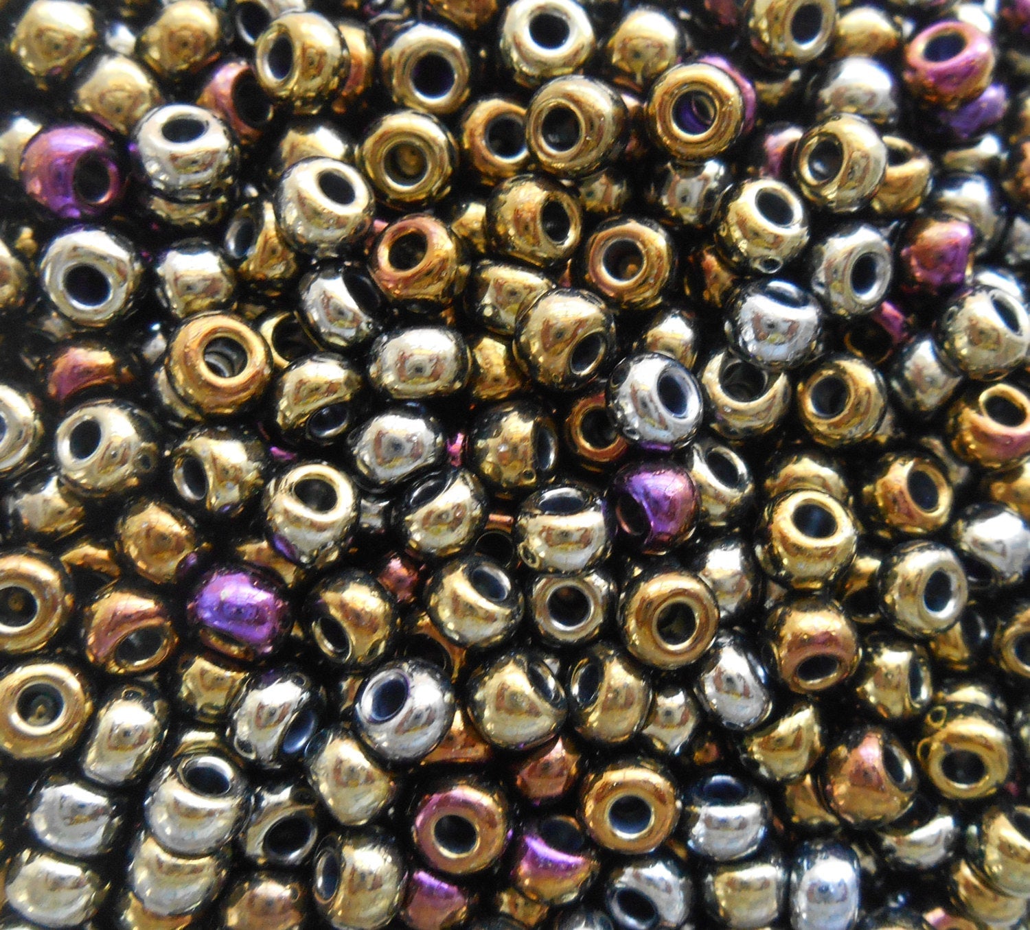 24 grams brown Iris Czech 6/0 large glass seed beads, size 6 Preciosa Rocaille 4mm spacer beads, large, big hole C5524