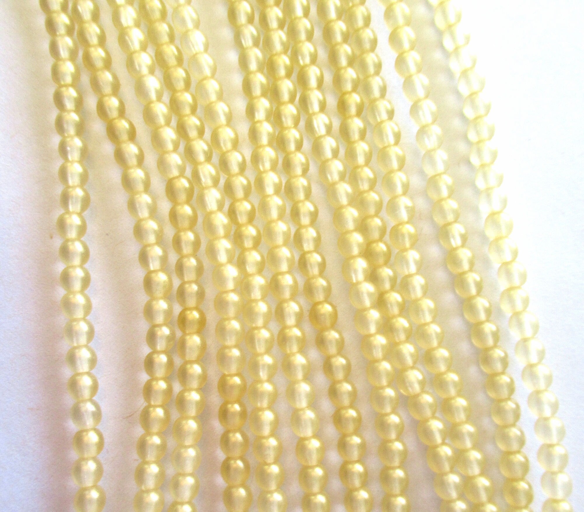 100 4mm Czech glass smooth round druk beads - gold lame druks - C0095