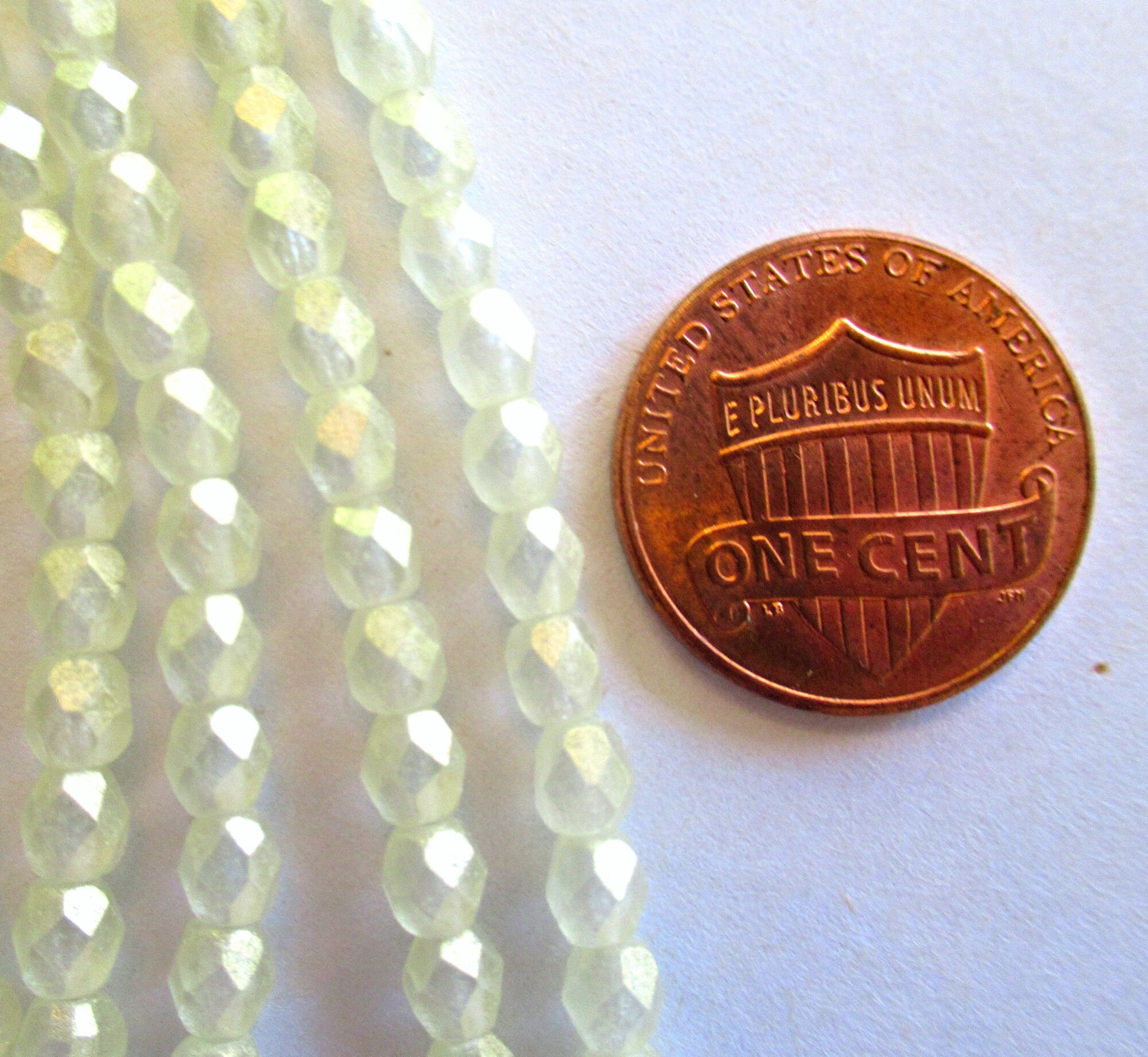 Fifty 4mm Czech glass beads - Sueded Gold Jonquil Yellow - fire polished faceted round glass beads C0044