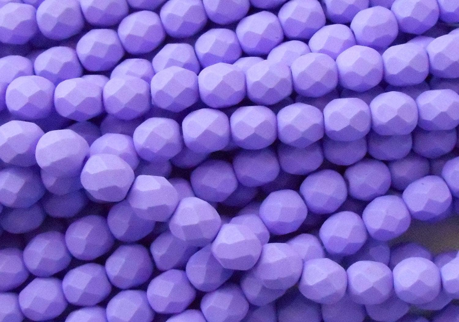 25 6mm Saturated Purple glass beads, fire polished, bright purple faceted round beads C2725