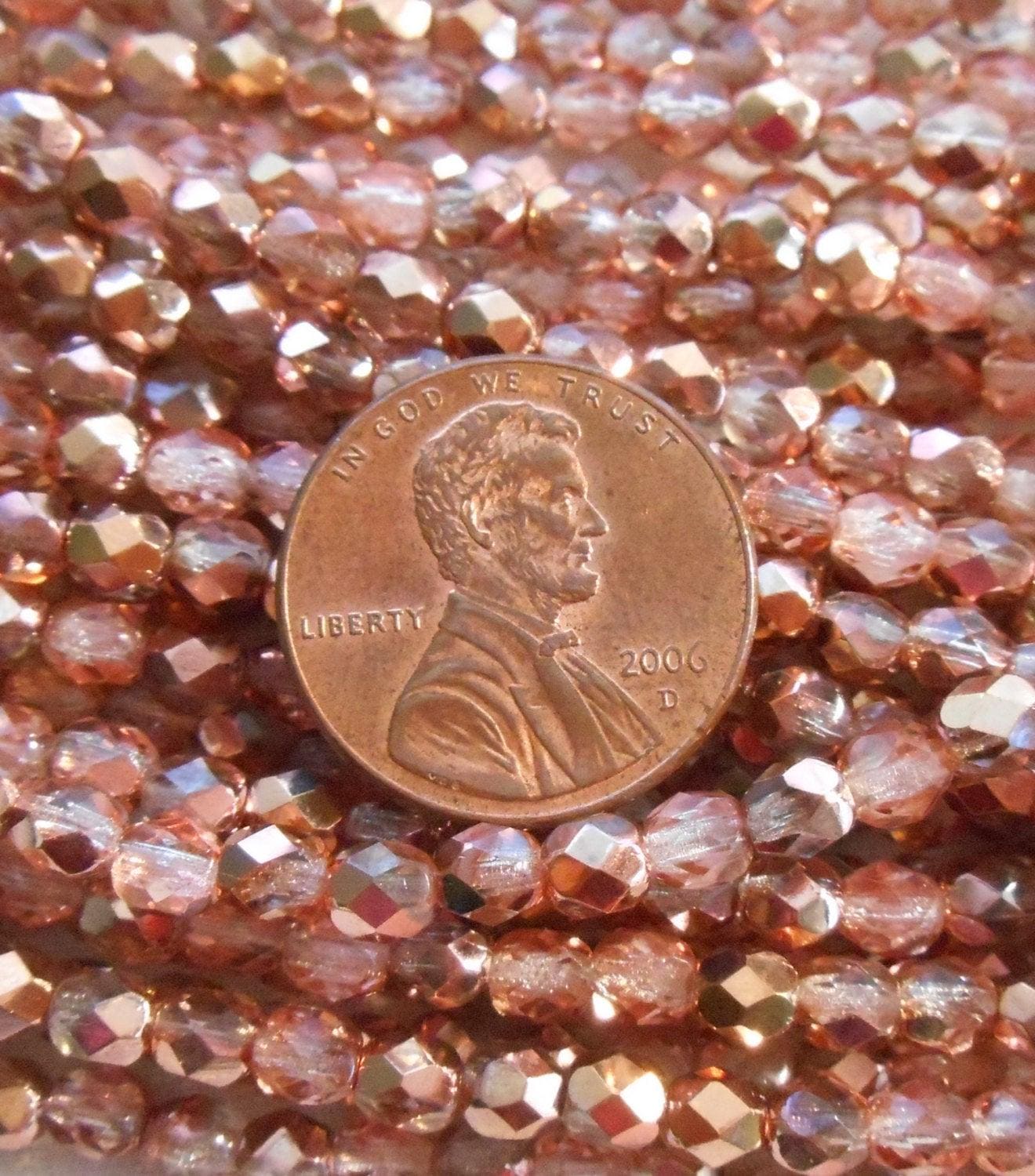 50 4mm Apollo Gold Czech glass beads, crystal and gold firepolished, faceted round beads, C5550