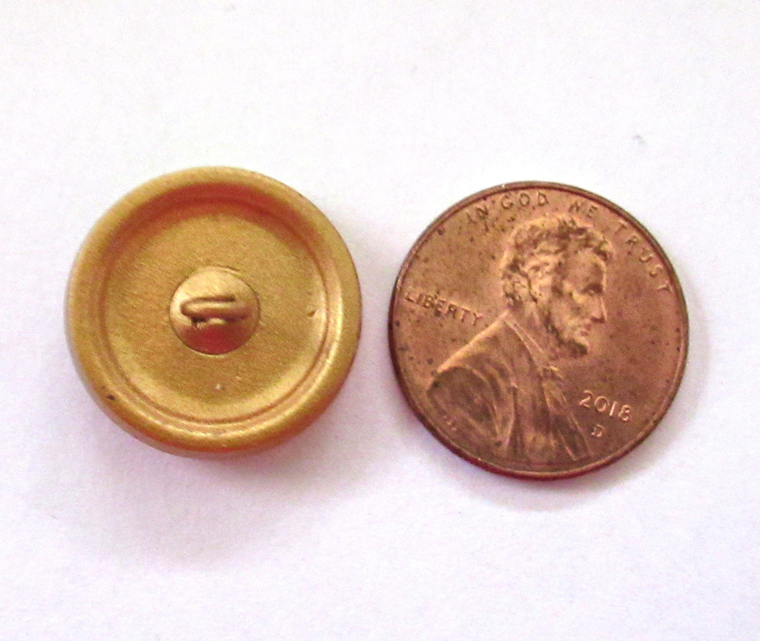 One 18mm Czech glass bird button - Golden brown with a turquoise wash - decorative shank buttons - 000572