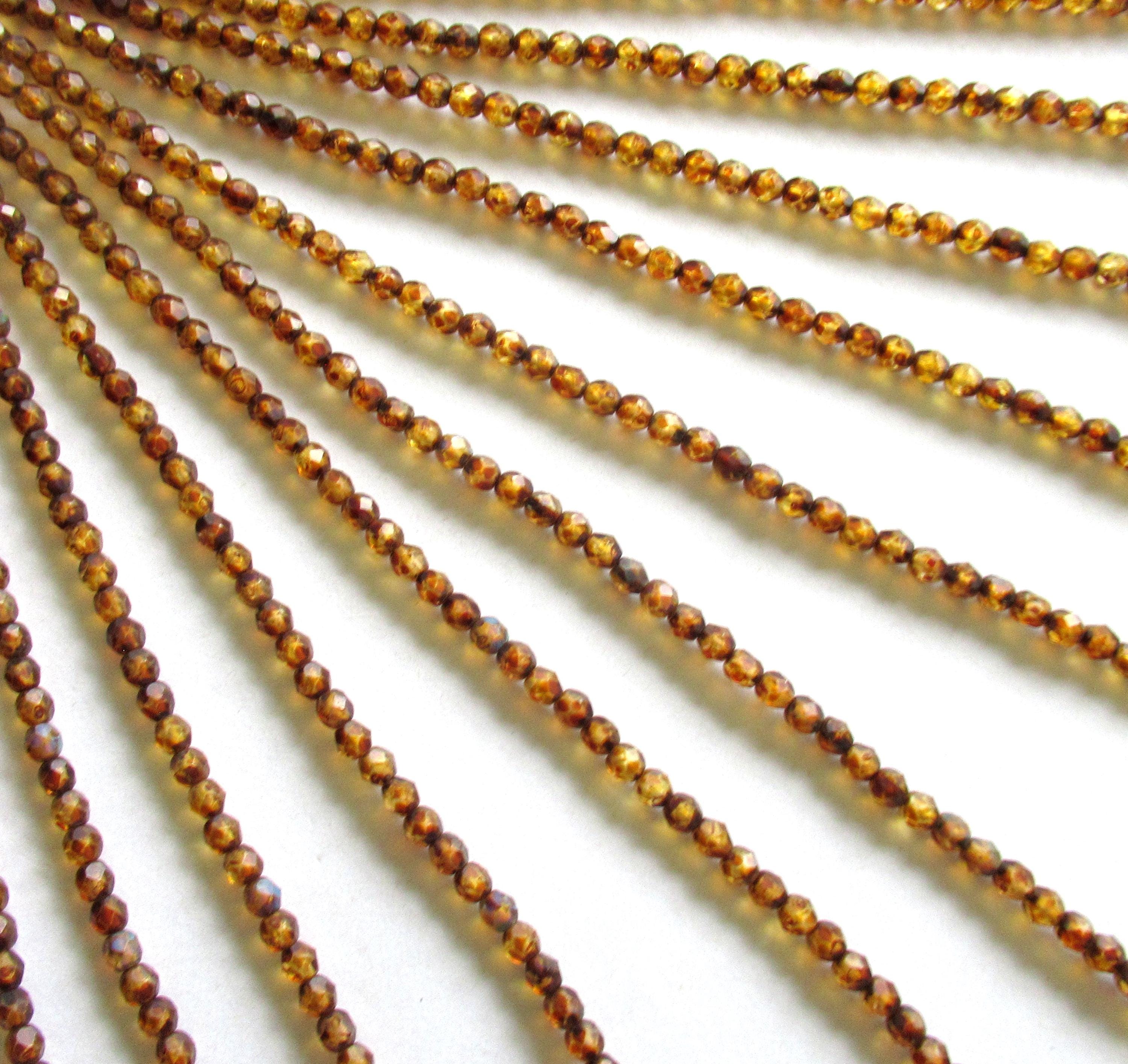 50 4mm Czech glass matte crystal picasso beads - fire polished faceted round beads - C0016