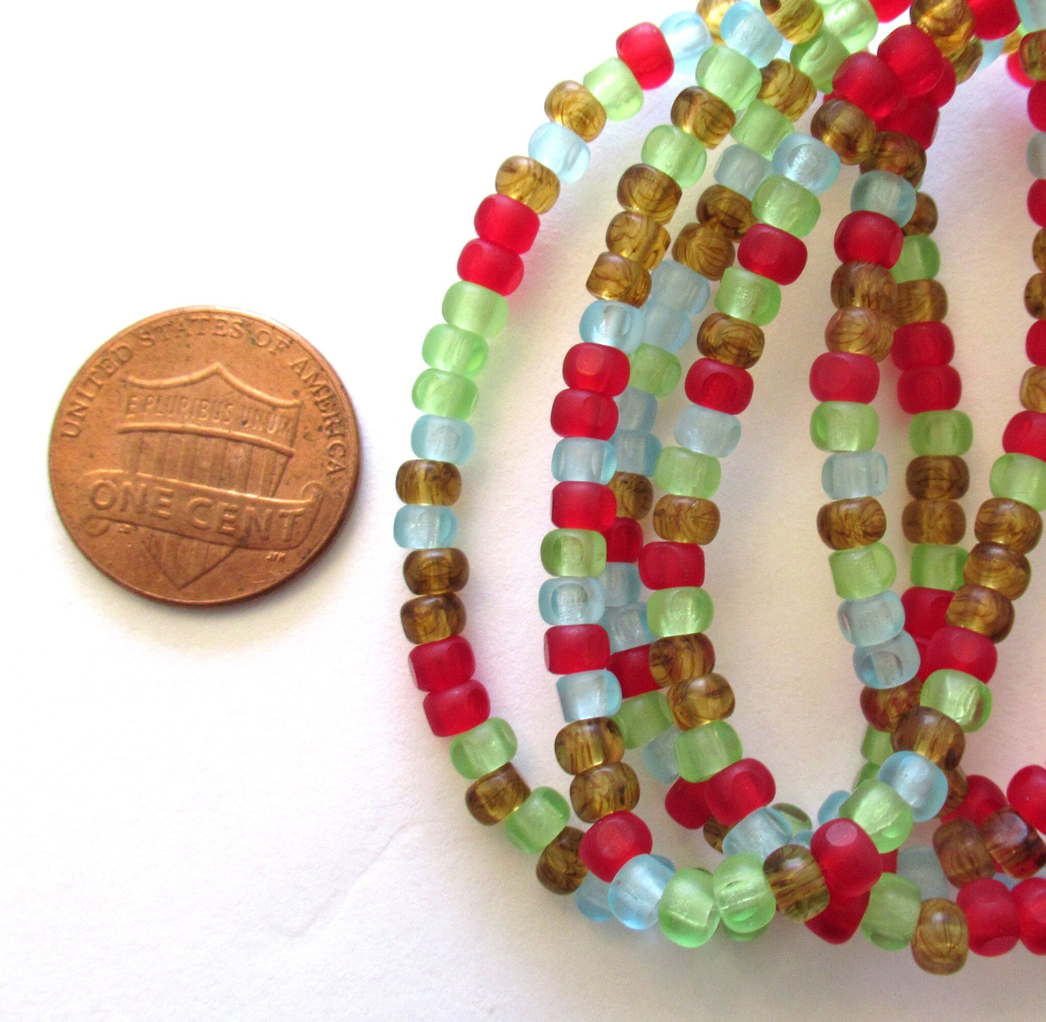 50 4 x 3mm Tricut Tri-cut Round Czech glass beads - color mix 6/0 faceted seed beads - C0087