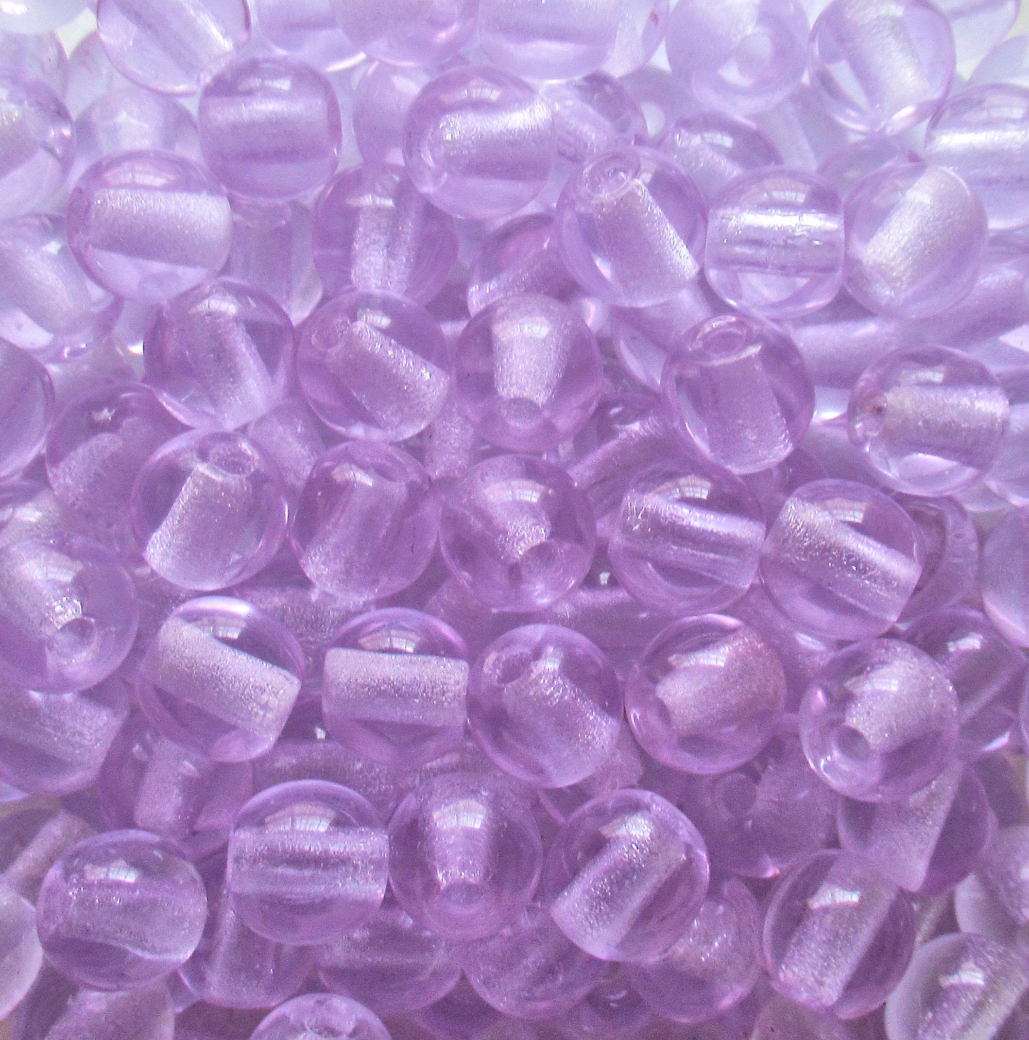 25 8mm Czech glass big hole beads - alexandrite purple or lavender smooth round druk beads with 2mm holes - C0094