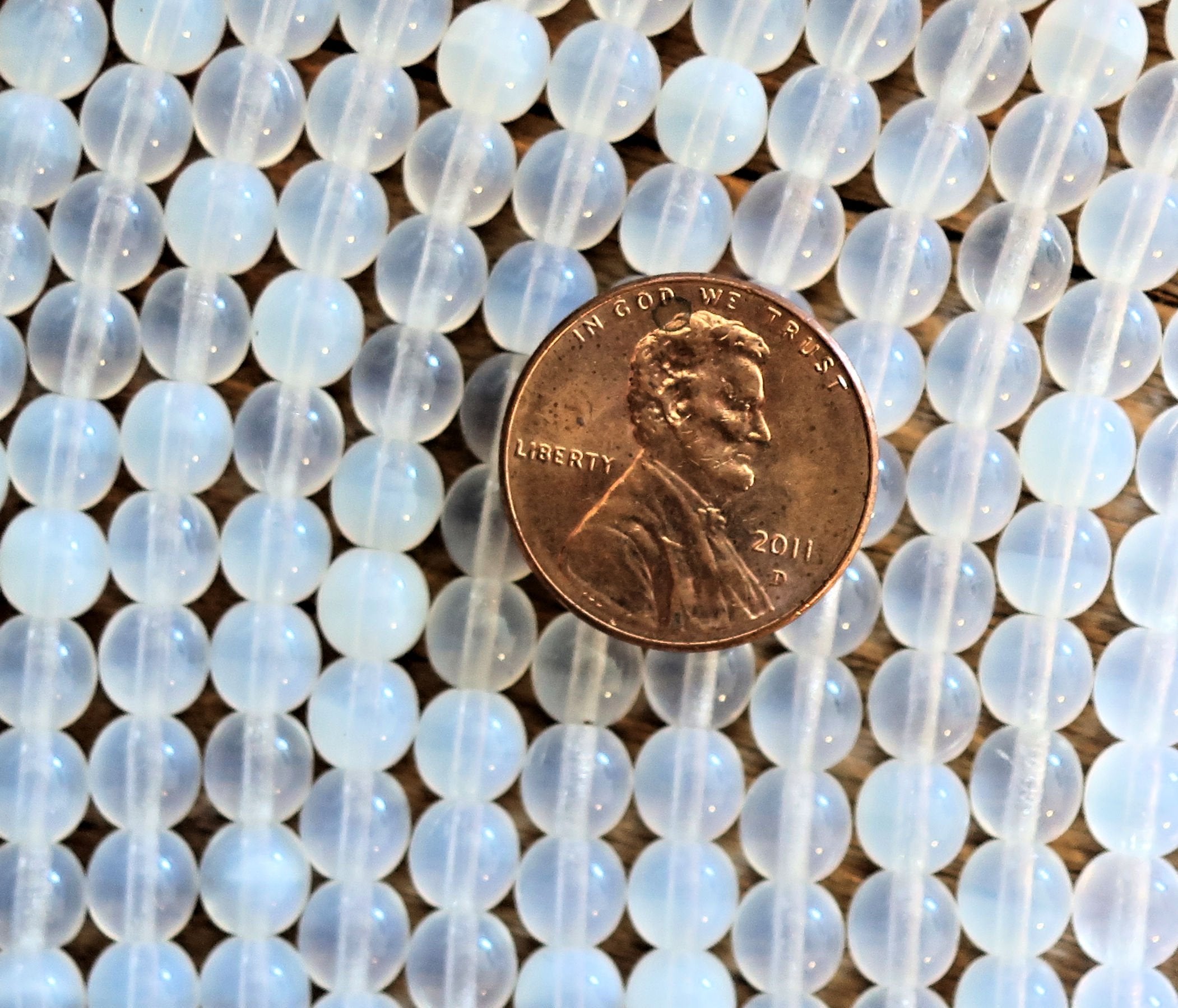 Lot of 50 6mm Czech glass druks, translucent milky white,neutral opaline smooth round druk beads C1850