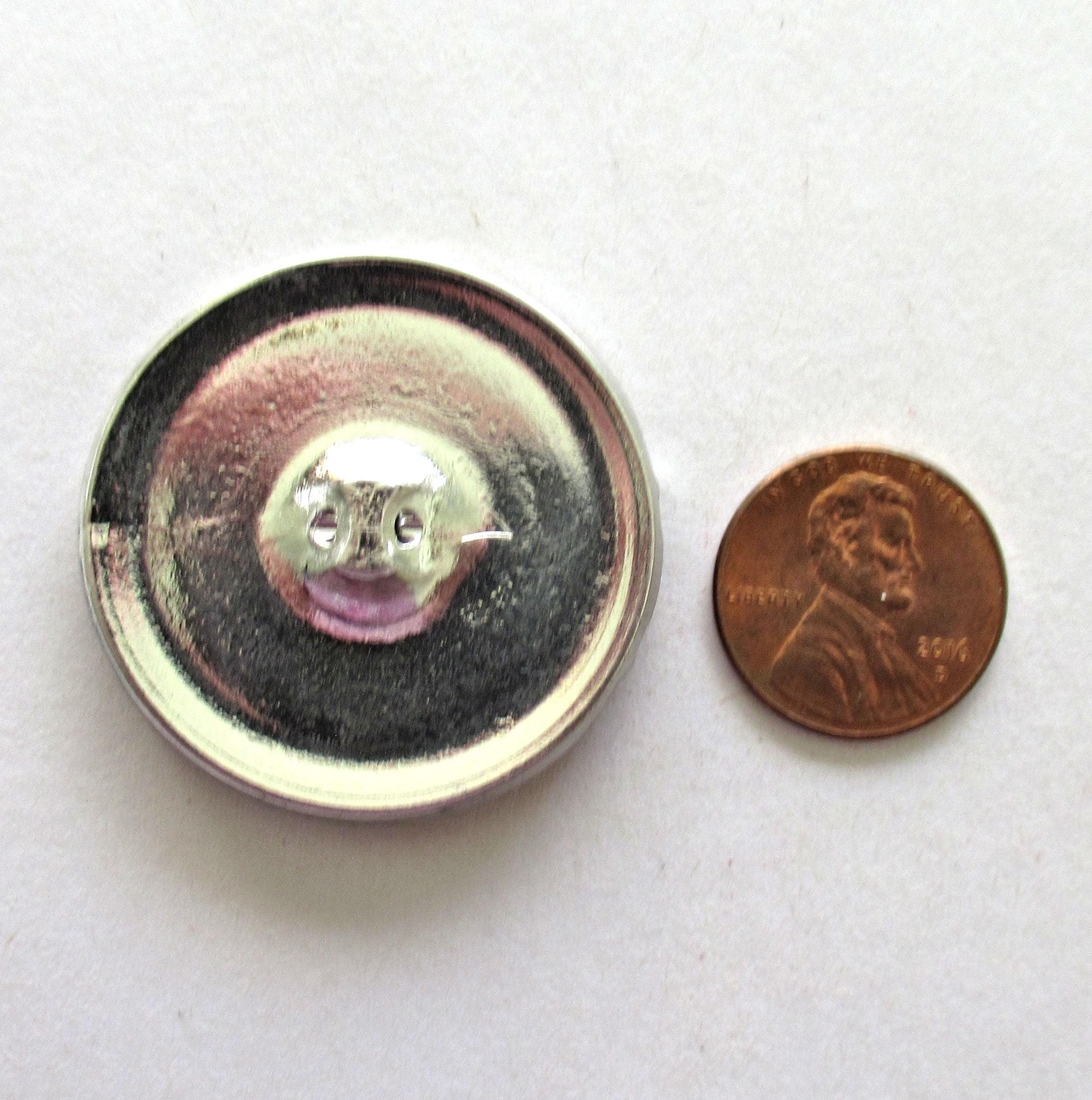 One large Czech glass flower button - iridescent pink & orange button - 35mm - decorative shank button - 00083