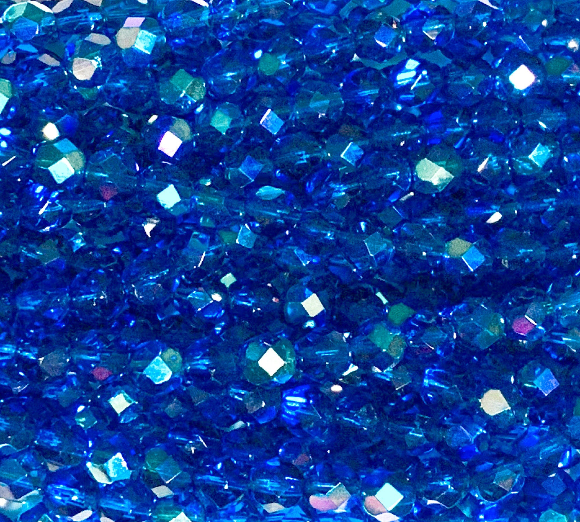 25 faceted round Czech glass beads - 6mm fire polished Capri blue AB beads - C0054