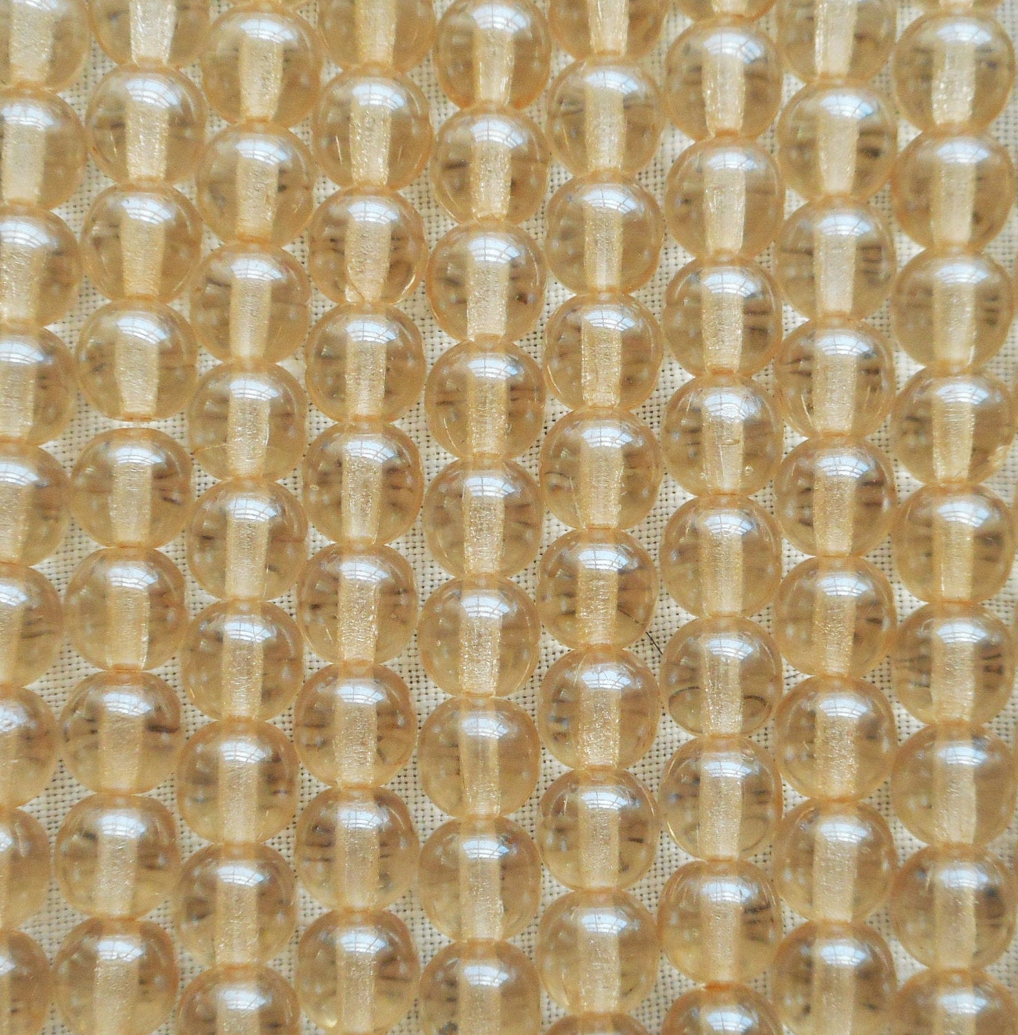 50 6mm Czech glass druks, Transparent Champagne Luster, smooth round druk beads C3850