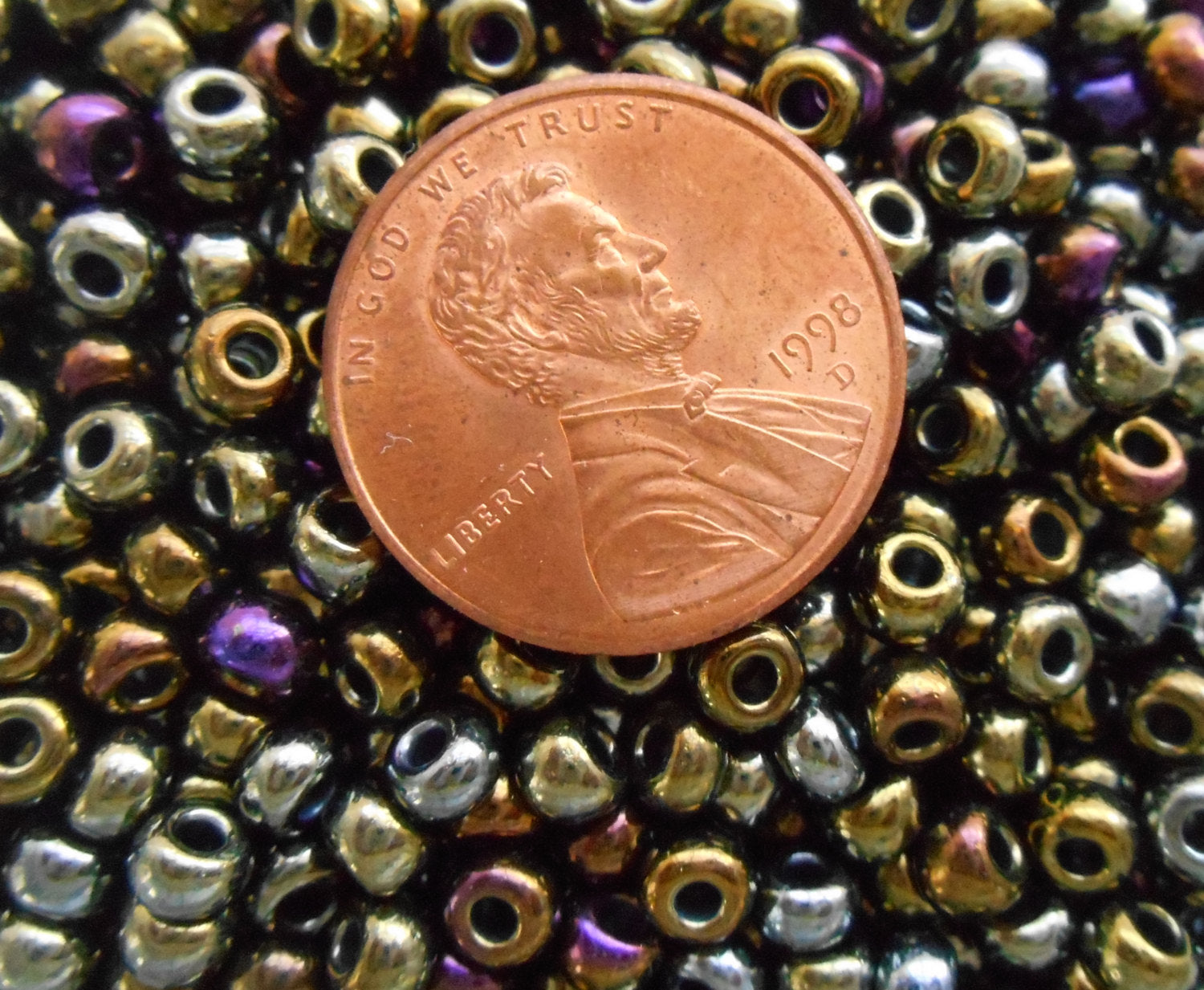 24 grams brown Iris Czech 6/0 large glass seed beads, size 6 Preciosa Rocaille 4mm spacer beads, large, big hole C5524