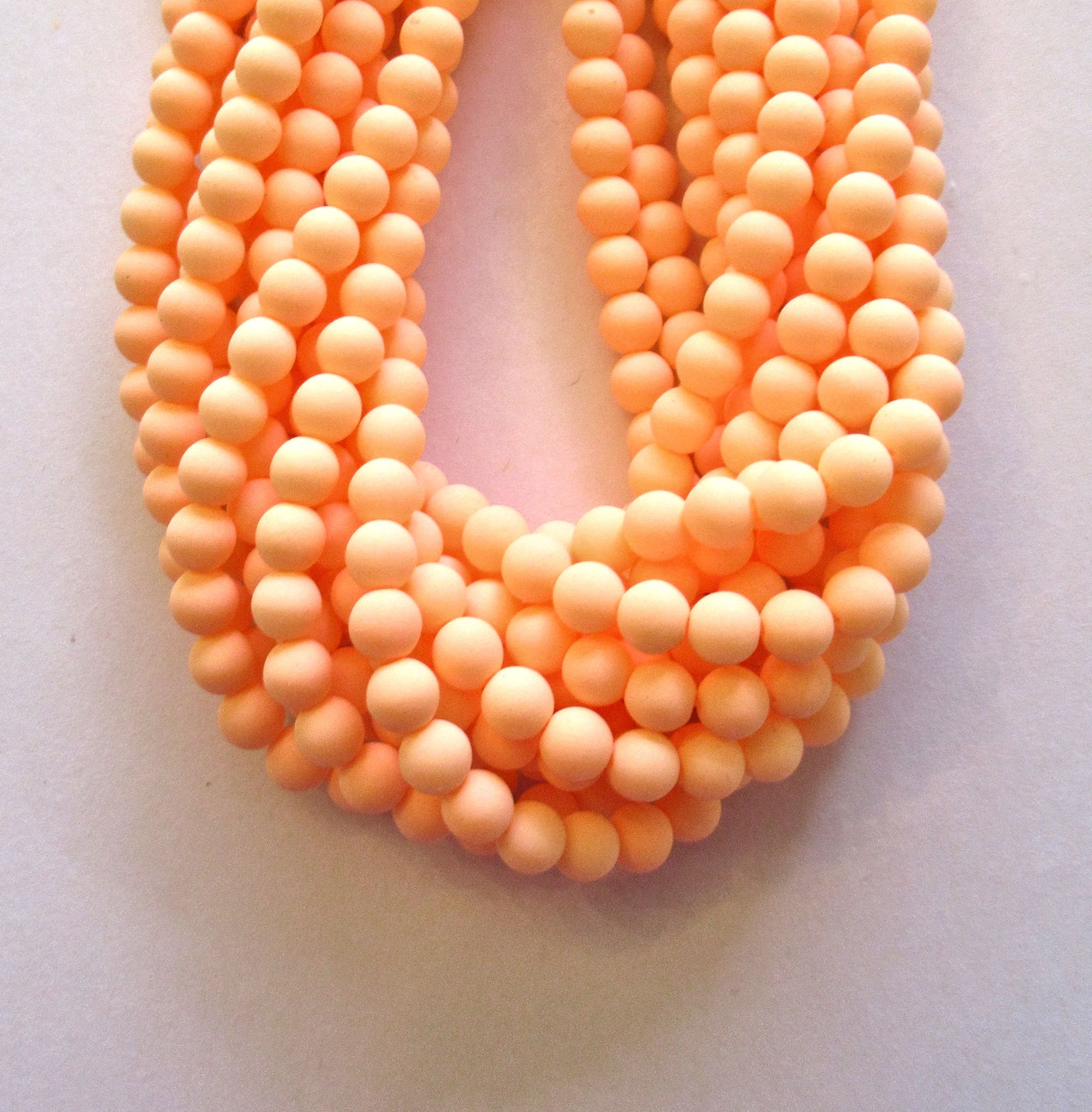 50 6mm Czech glass beads - Bondeli opaque orange druks - smooth round druk beads C0058
