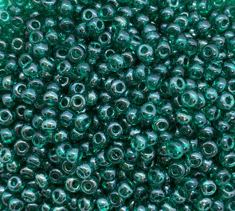 24 grams Czech glass seed beads - 6/0 teal luster blue green Preciosa Rocaille seed beads - C0055