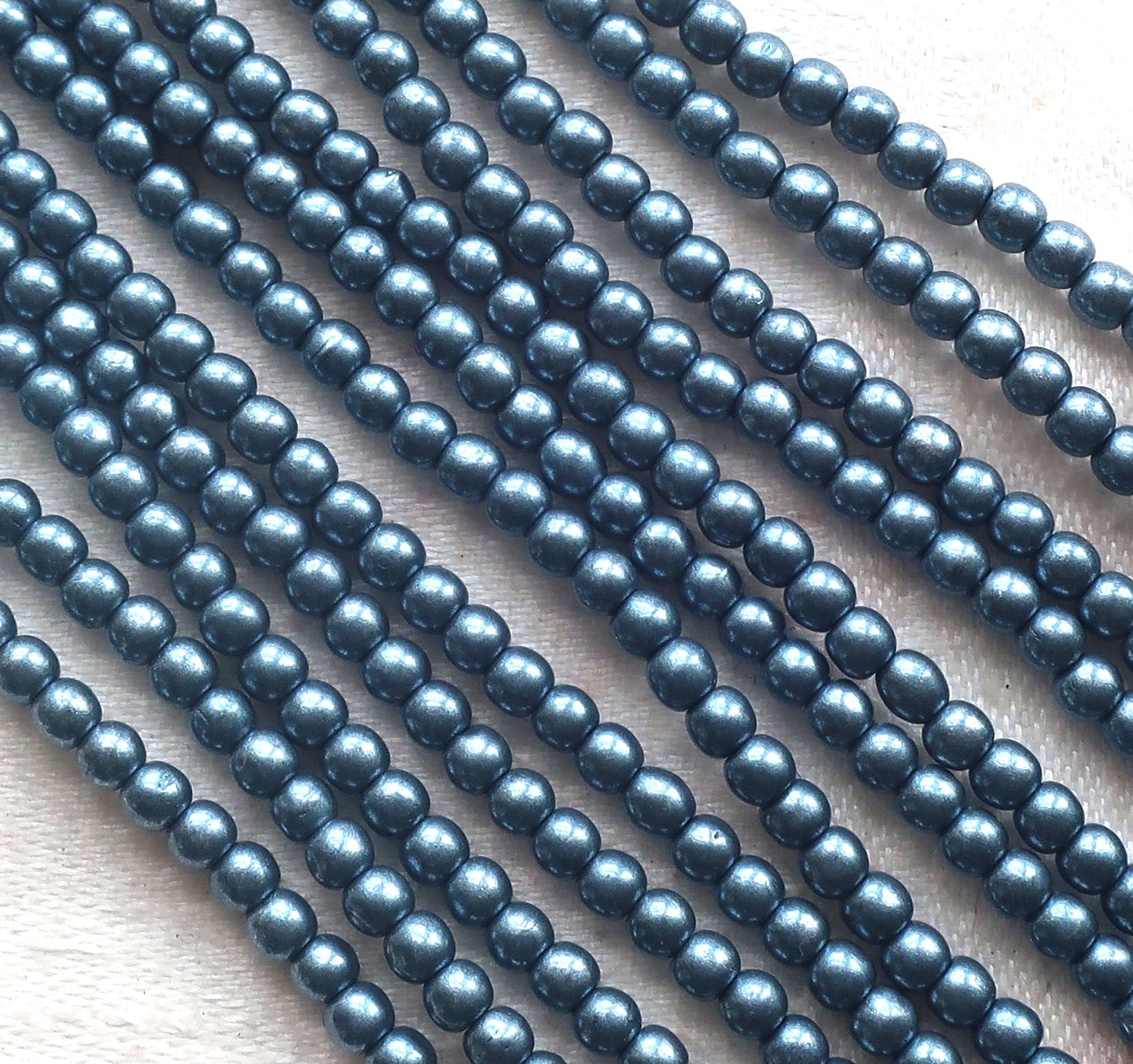 Lot of 100 3mm Czech glass druks, Saturated Metallic Gray, smooth round druk beads C3601 - Glorious Glass Beads