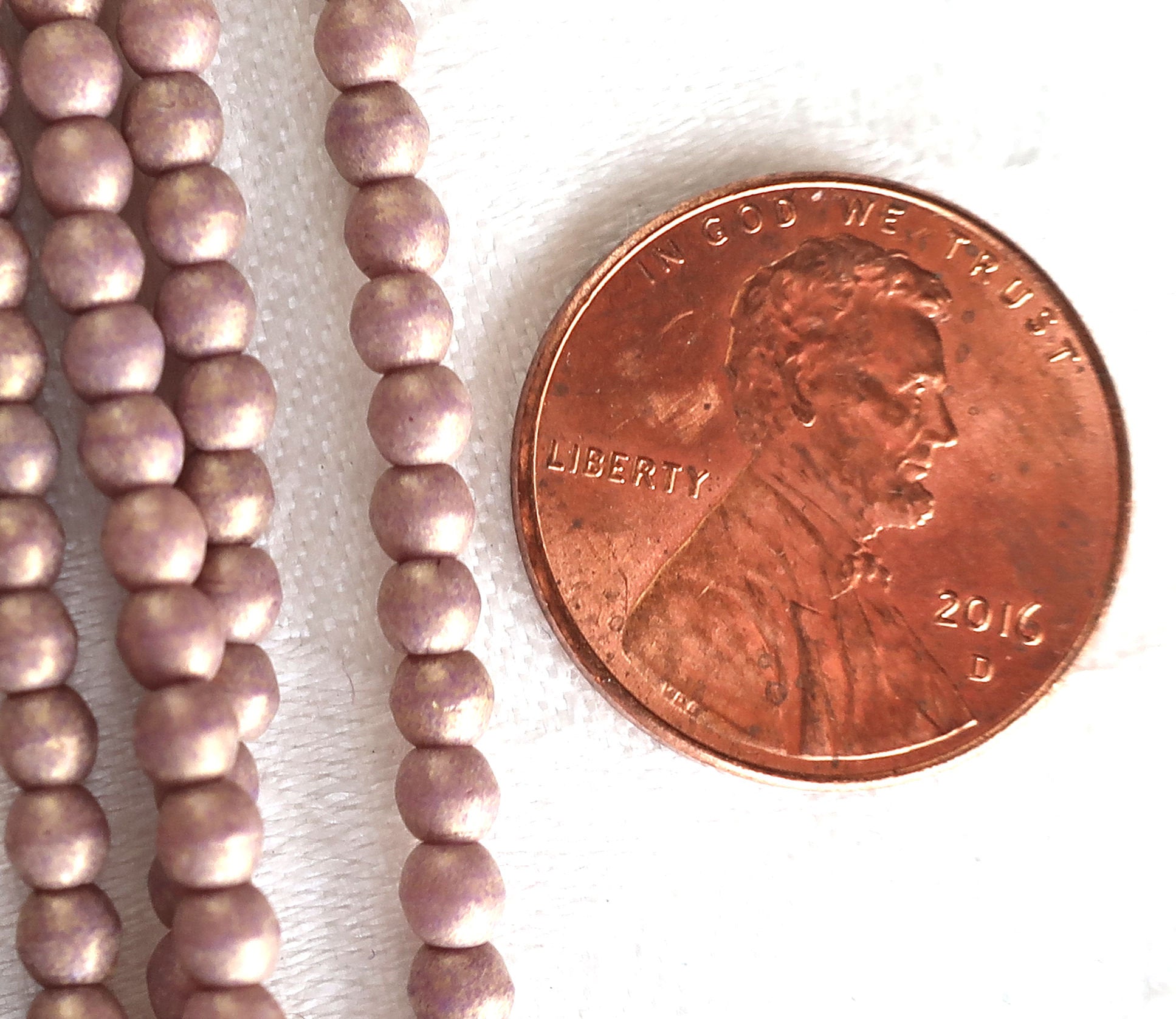 Lot of 100 3mm Pacifica Fig Czech glass druks, lavender, lilac, pink, purple smooth round druk beads C7701 - Glorious Glass Beads