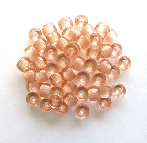 25 9mm pink Czech glass pony roller beads large big hole crow beads C0076