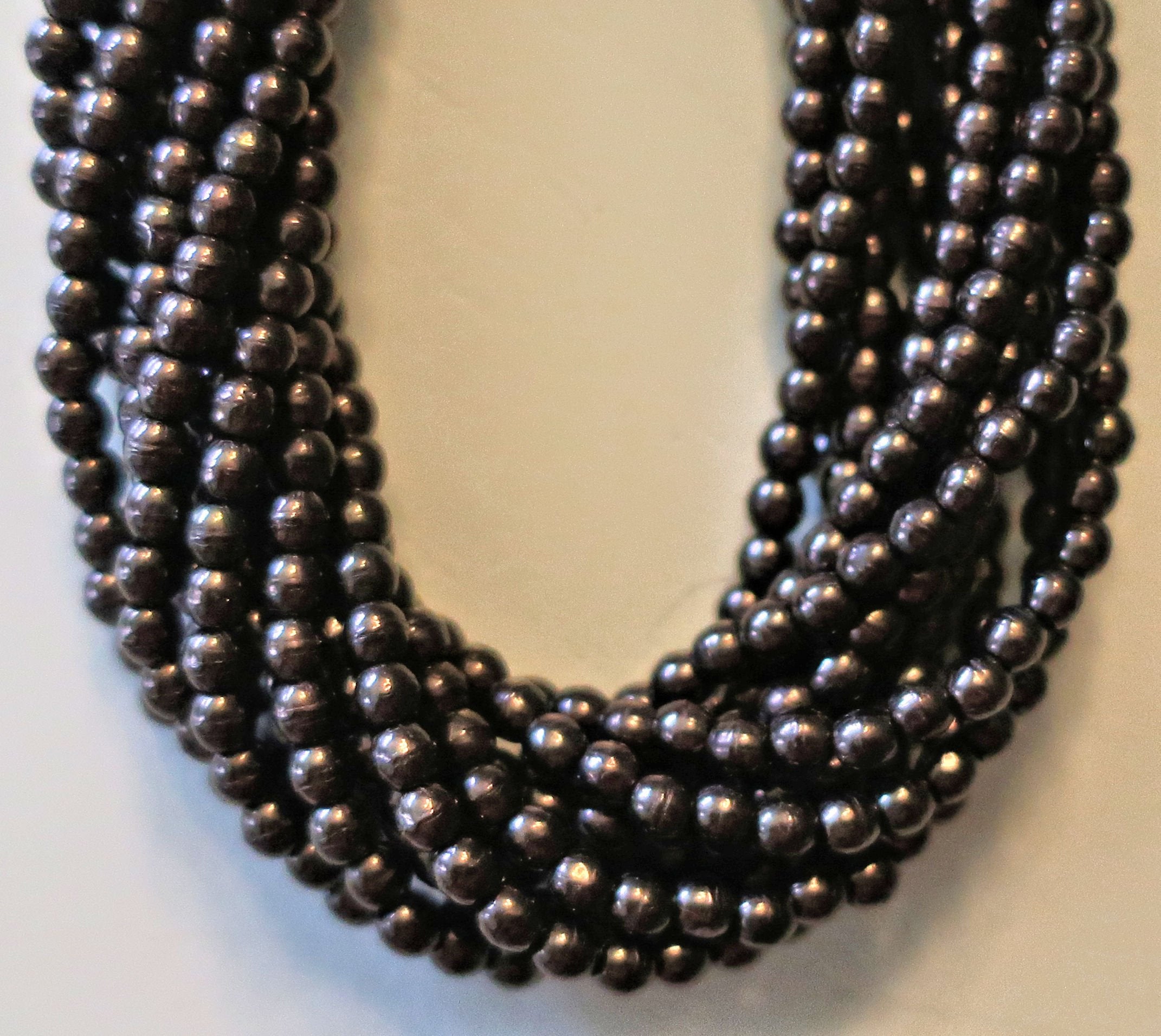 Lot of 100 3mm Dark Bronze Czech glass druks, smooth round dark brown druk beads C0601 - Glorious Glass Beads