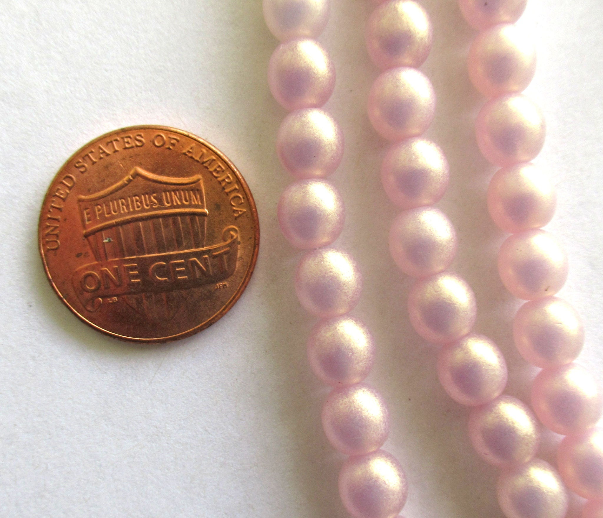 50 6mm Czech glass druk beads - Matte Sueded Gold Milky Pink smooth round druks - C0036