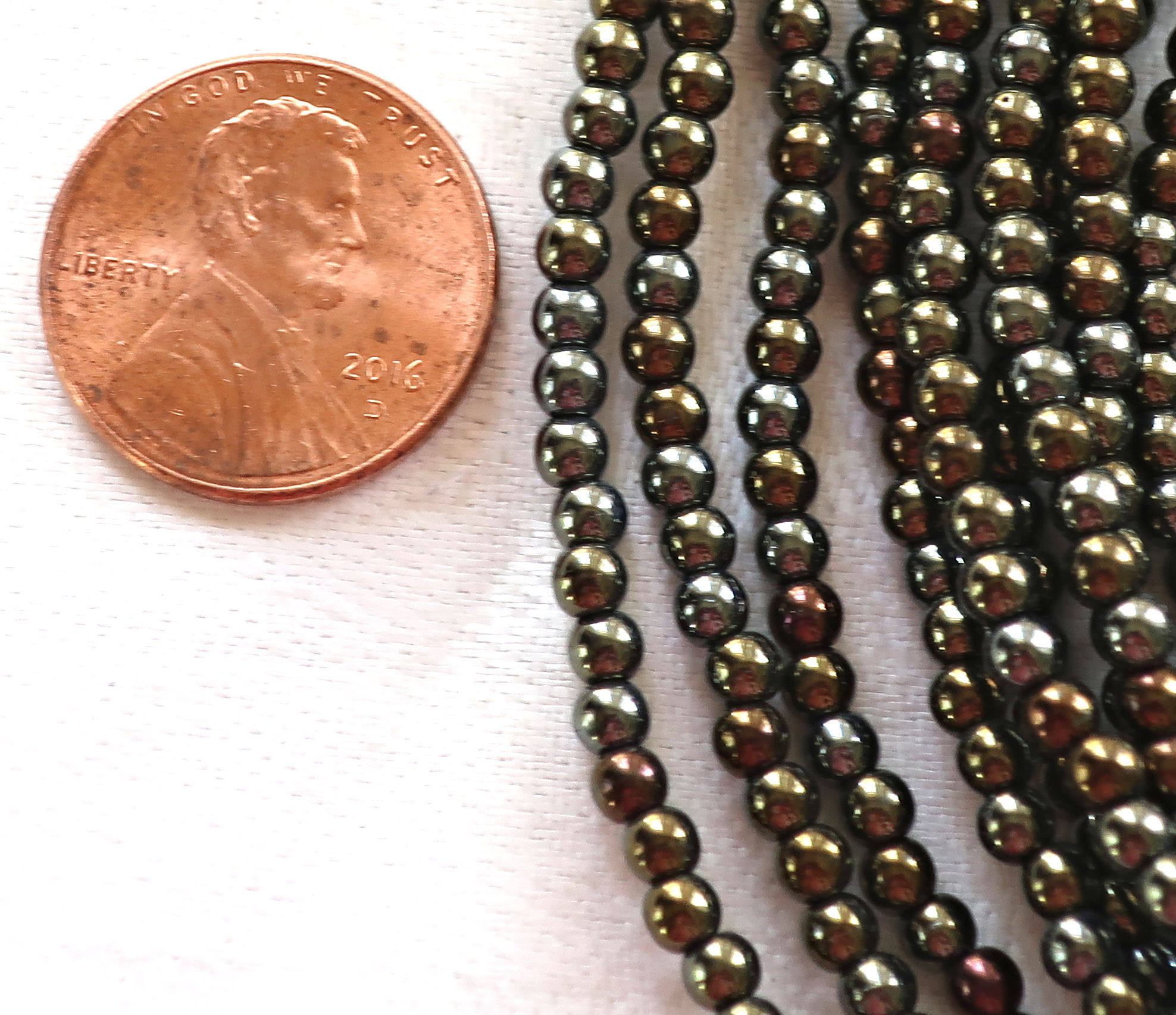 Lot of 100 3mm brown iris Czech glass druks, smooth round druk beads C8401 - Glorious Glass Beads