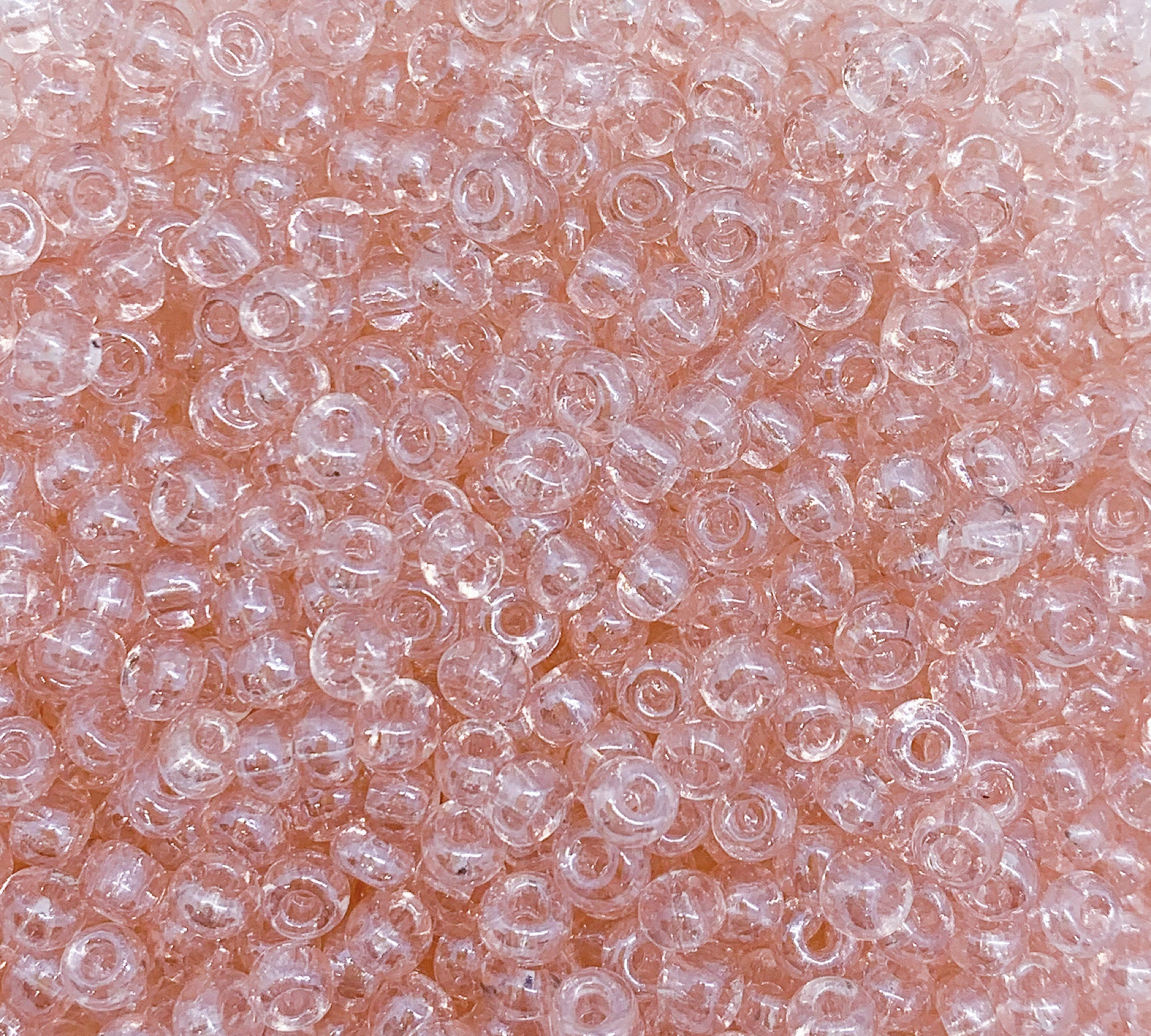 24 grams Czech glass seed beads - 6/0 light rose pink luster Preciosa Rocaille seed beads - C0066