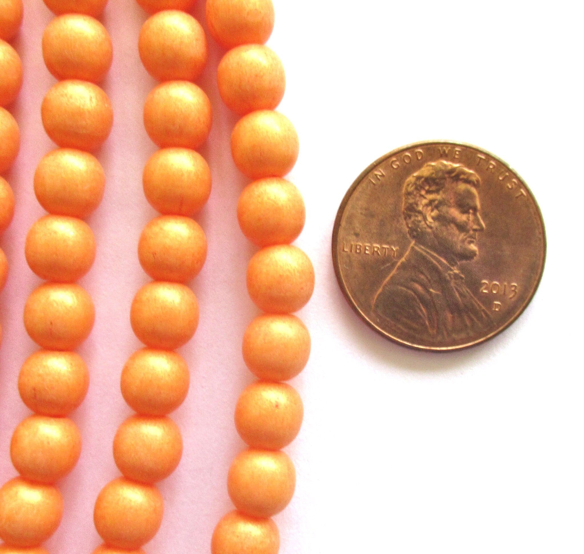 50 6mm Czech glass beads - Pacifica tangerine opaque orange druks - smooth round druk beads C00031