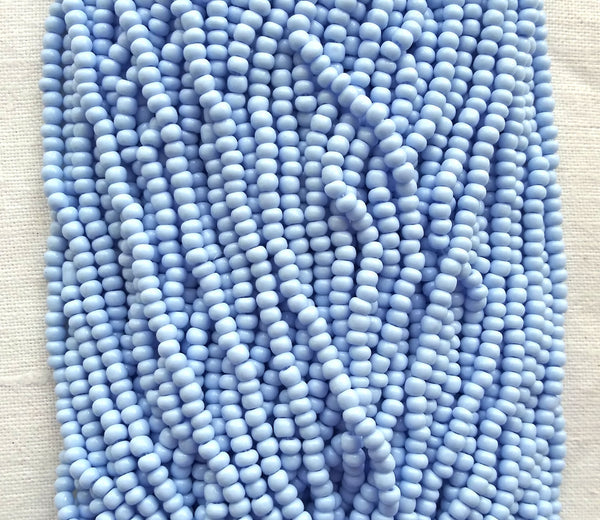 24 grams 6/0 glass seed beads - opaque pale blue Preciosa Rocaille 4mm spacer beads - C0067