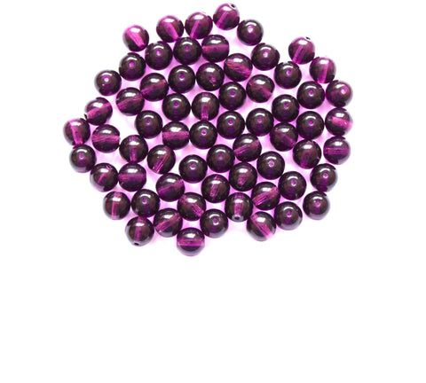 50 6mm Czech glass beads - amethyst purple - smooth round druk beads C0084