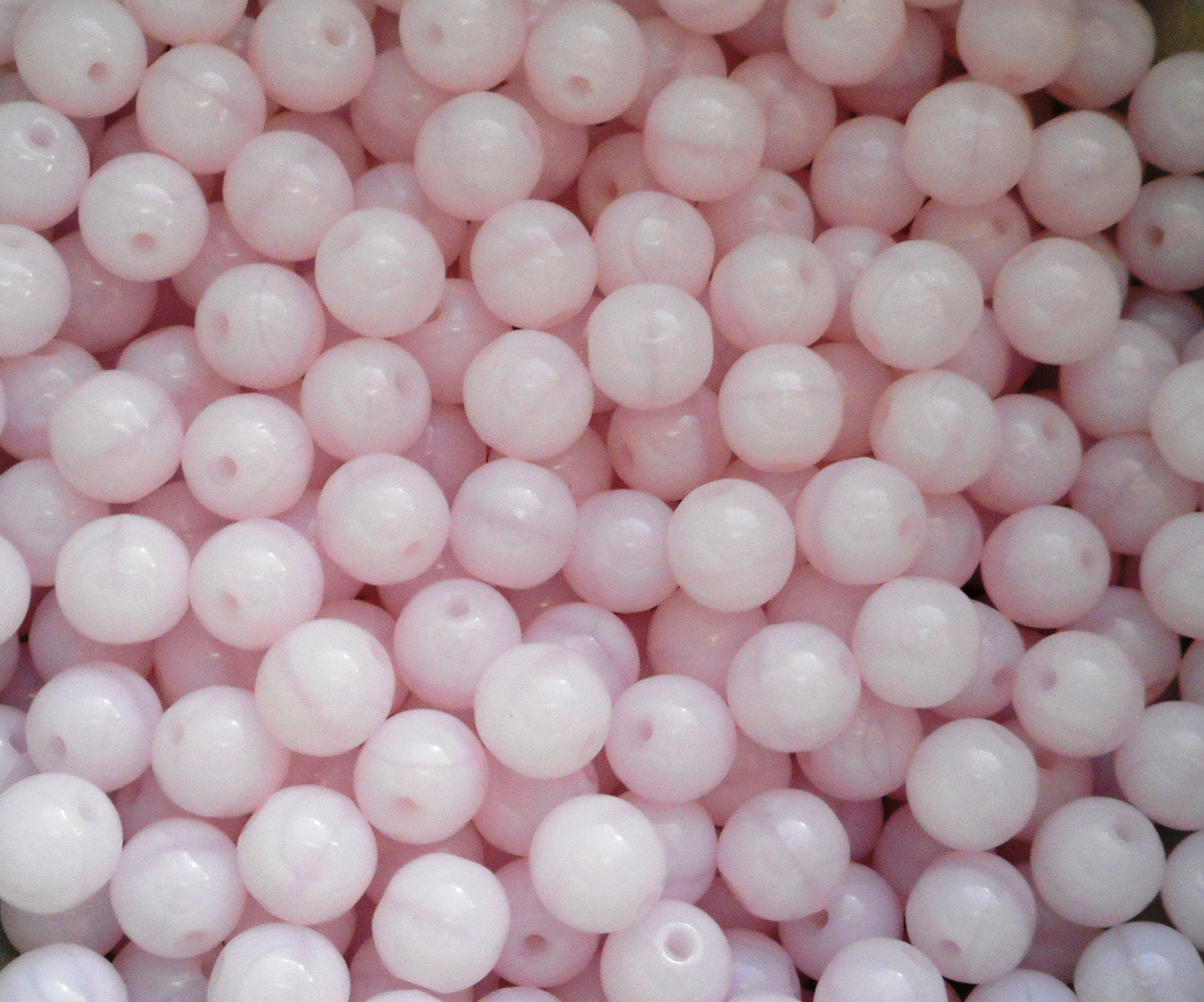 50 6mm Czech glass beads, Rose Alabaster Opaque Pink smooth round druk beads C0074