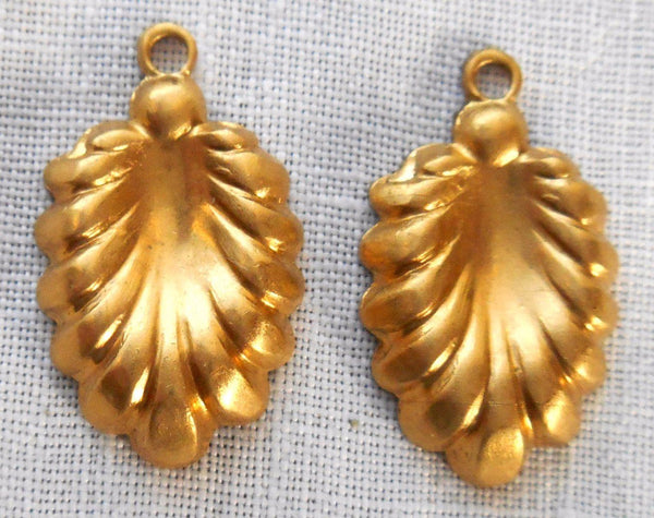 Two Raw Brass Stampings, Victorian dangles, charms, earrings 19mm x 12mm, made in the USA, C3602
