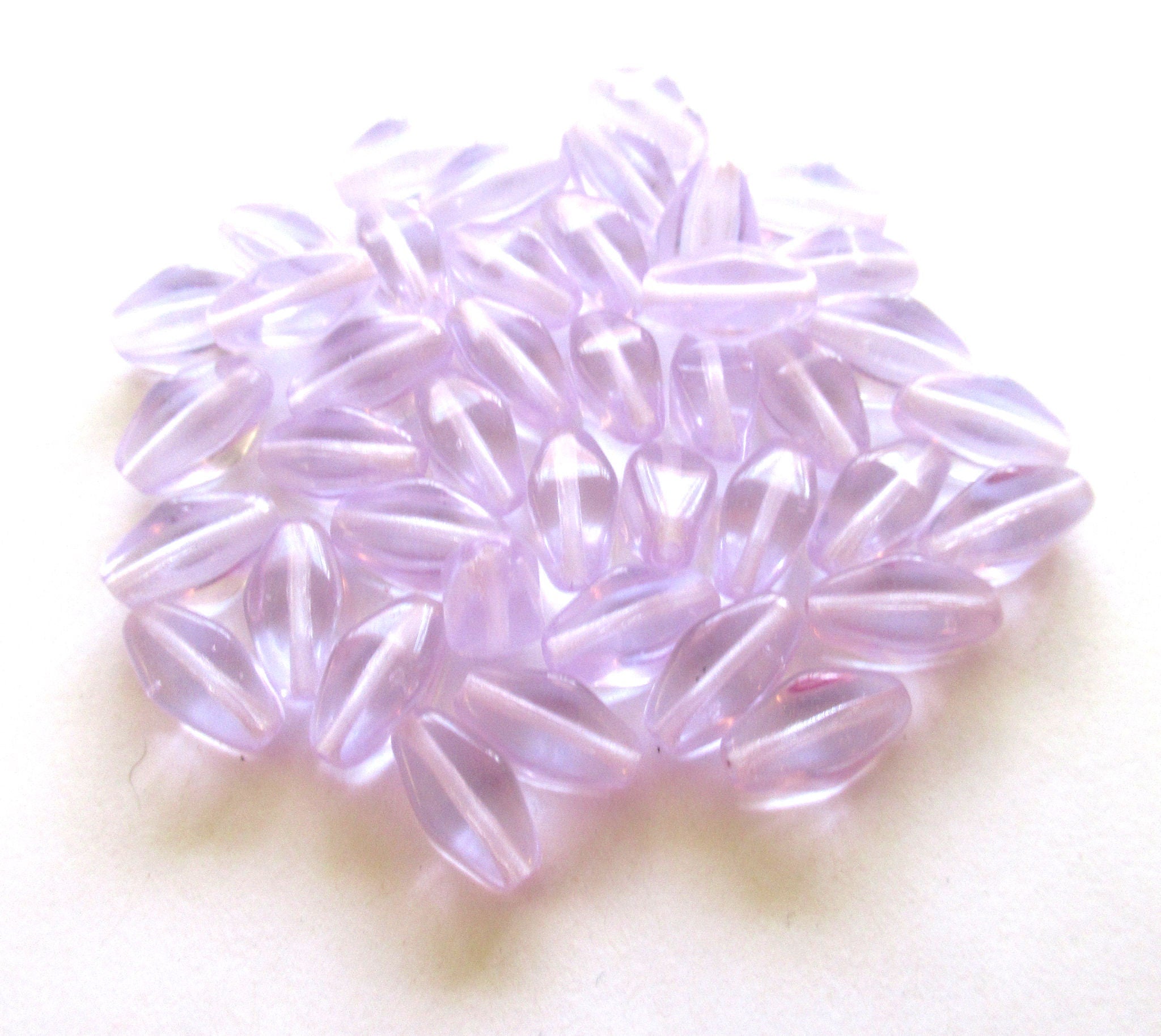 25 11mm x 7mm Czech glass lantern beads - alexandrite or lavender beads C0052
