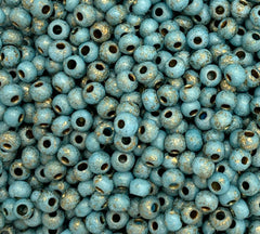 6mm Blue/Milky Blue Czech Glass Beads-0551-35