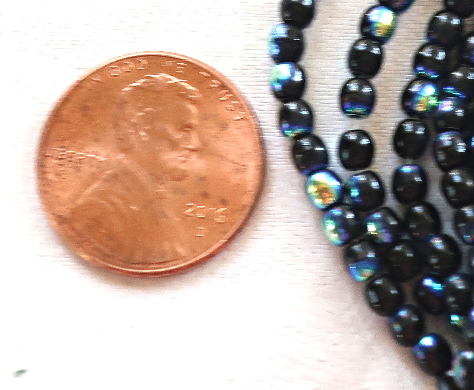 Lot of 100 3mm jet black AB Czech glass druks, smooth round druk beads C4401 - Glorious Glass Beads