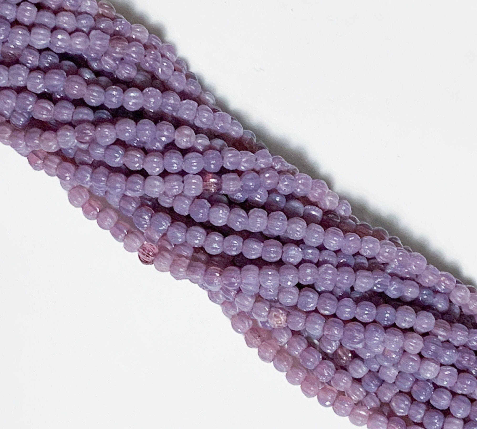 100 3mm milky purple amethyst melon beads, Czech pressed glass beads C0221