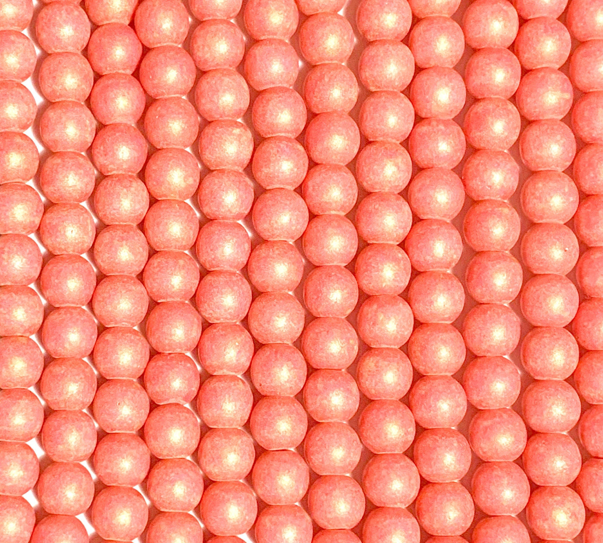 50 6mm Czech glass beads - Pacifica watermelon pink druks - smooth round druk beads C0031