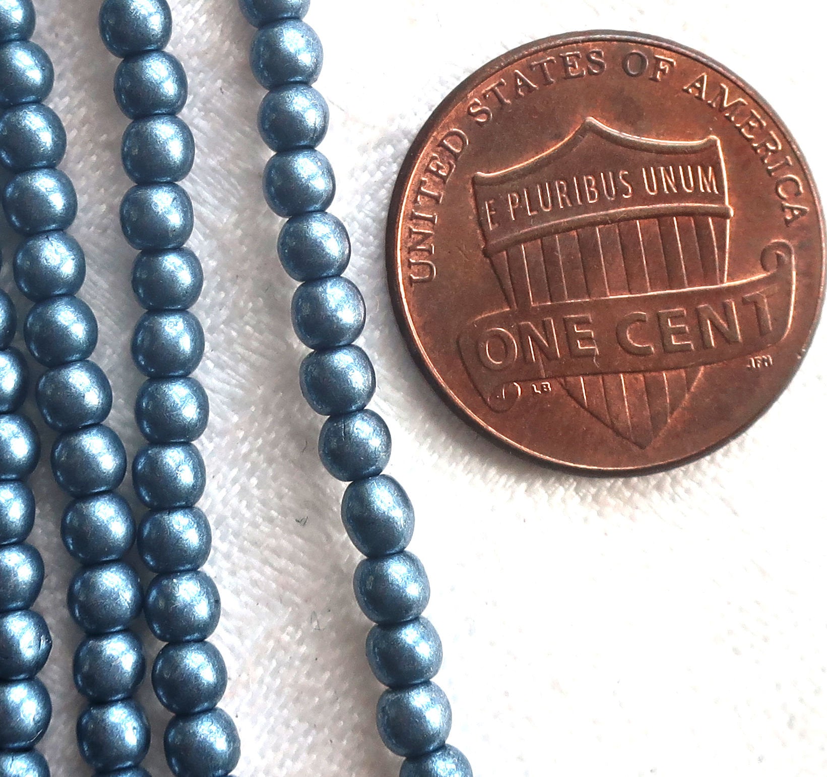 Lot of 100 3mm Czech glass druks, Saturated Metallic Gray, smooth round druk beads C3601 - Glorious Glass Beads