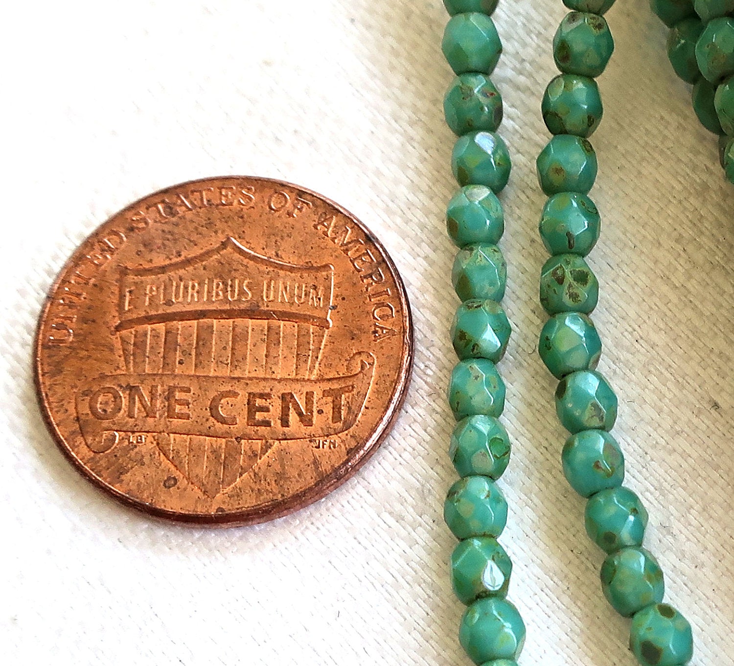 50 3mm opaque Turquoise Blue Green Picasso Czech glass beads, fire polished faceted round beads, C1550