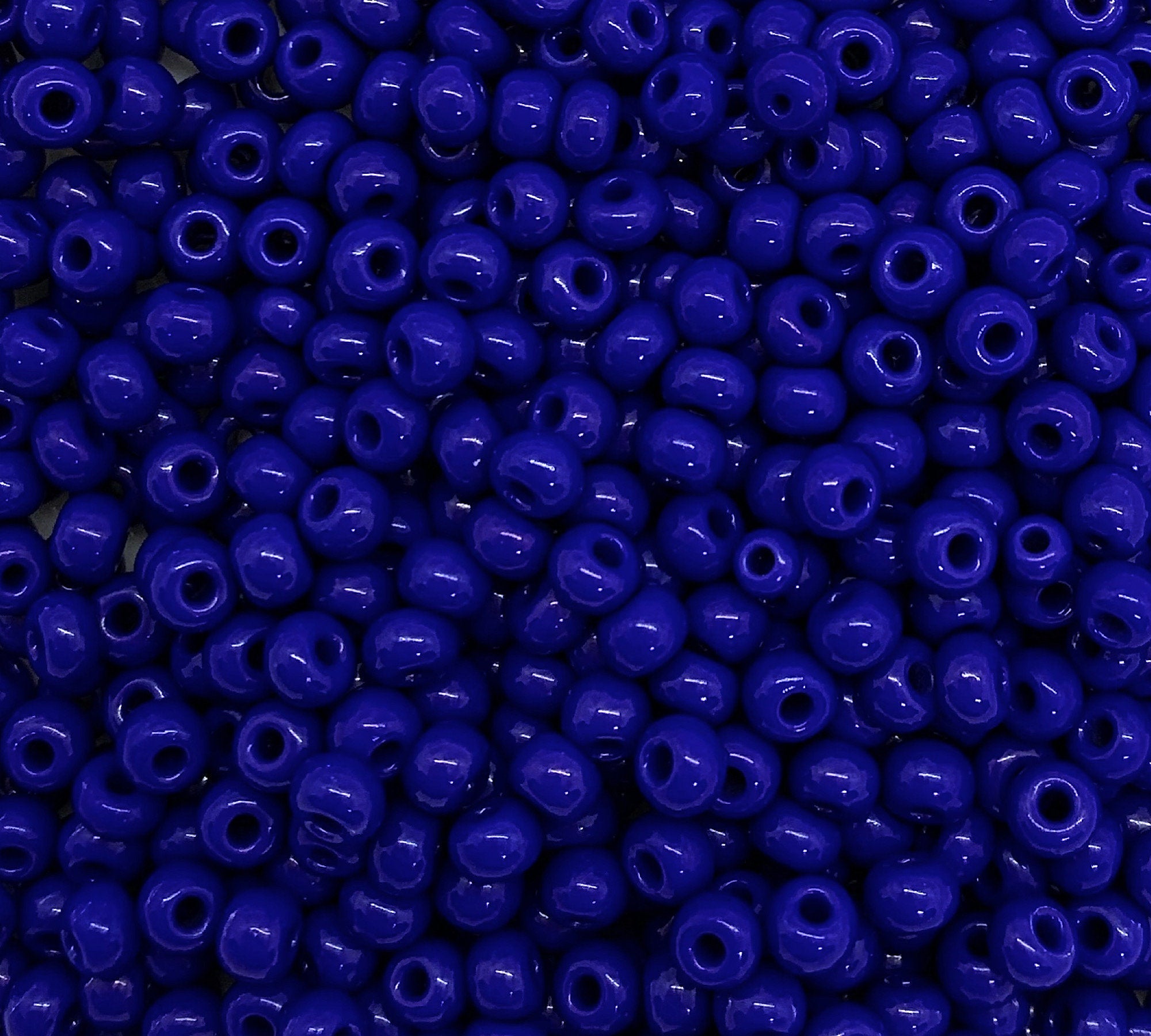 24 grams Czech glass seed beads - 6/0 opaque royal blue Preciosa Rocaille seed beads - C0691