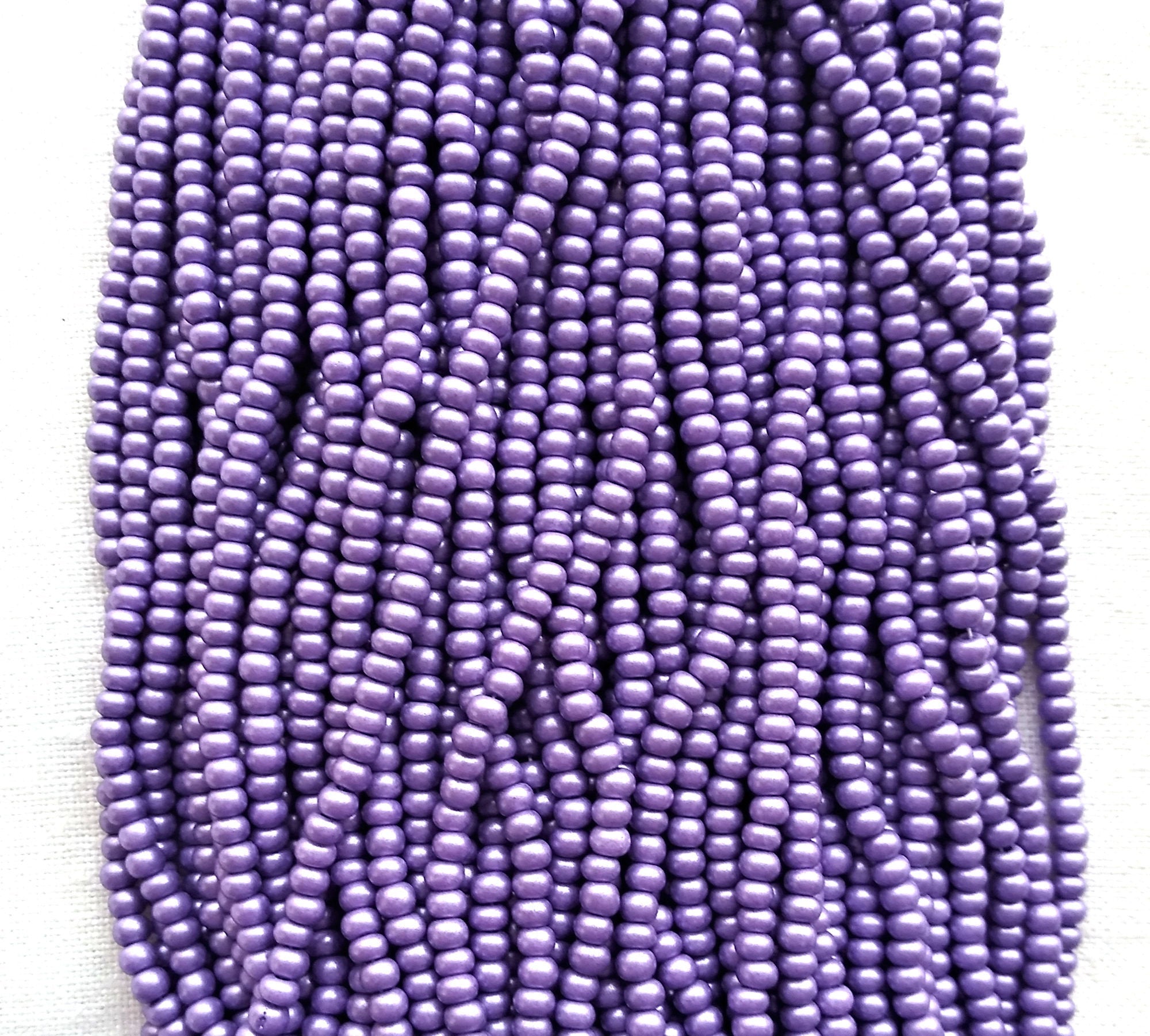 24 grams Czech glass 6/0 seed beads - opaque lilac purple matte pearl size 6 Preciosa Rocaille 4mm spacer beads - C0031