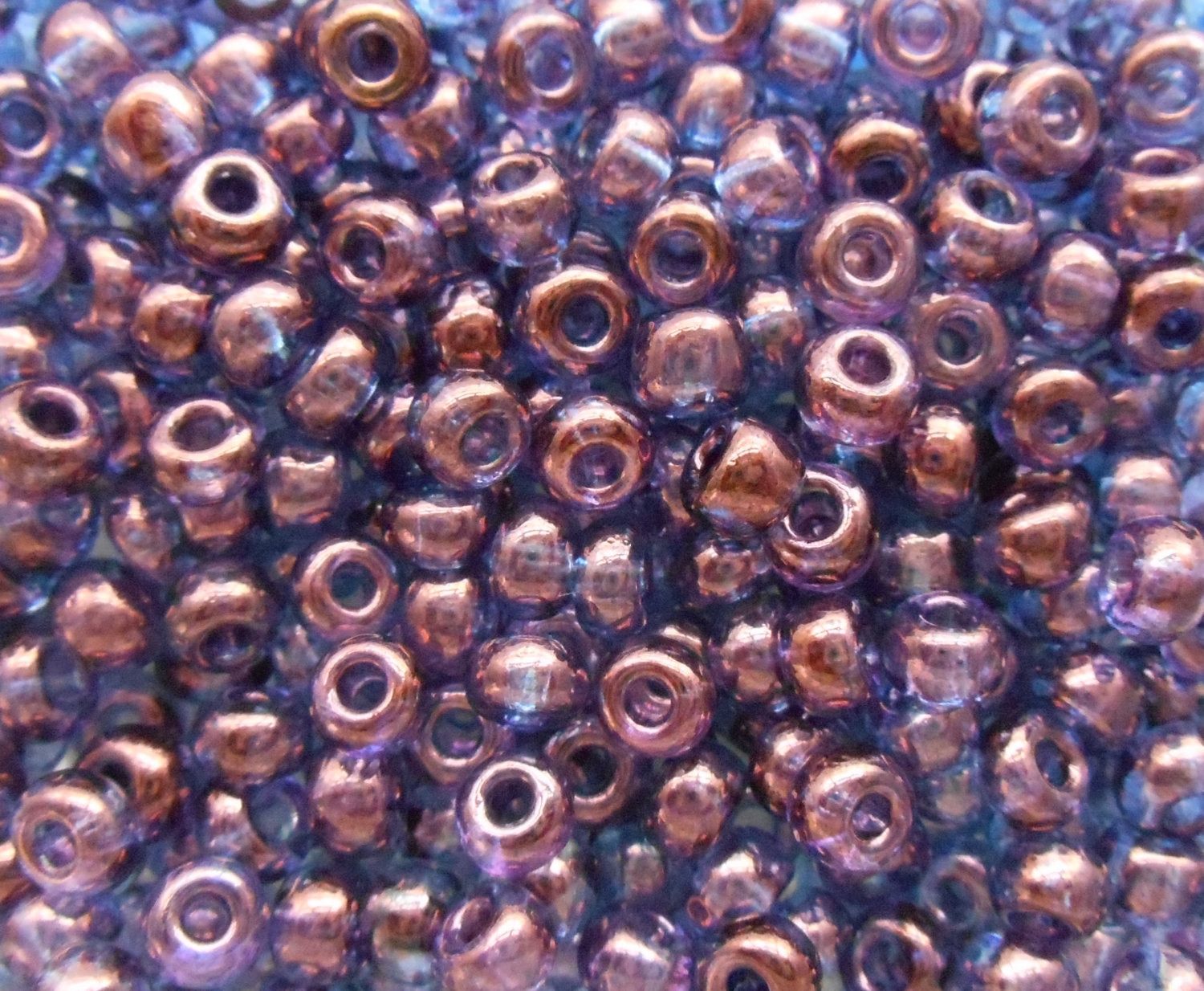 Pkg of 24 grams Lumi Amethyst, Purple Iridescent Czech 6/0 glass seed beads, size 6 Preciosa Rocaille 4mm spacer beads,  big hole C5524 - Glorious Glass Beads