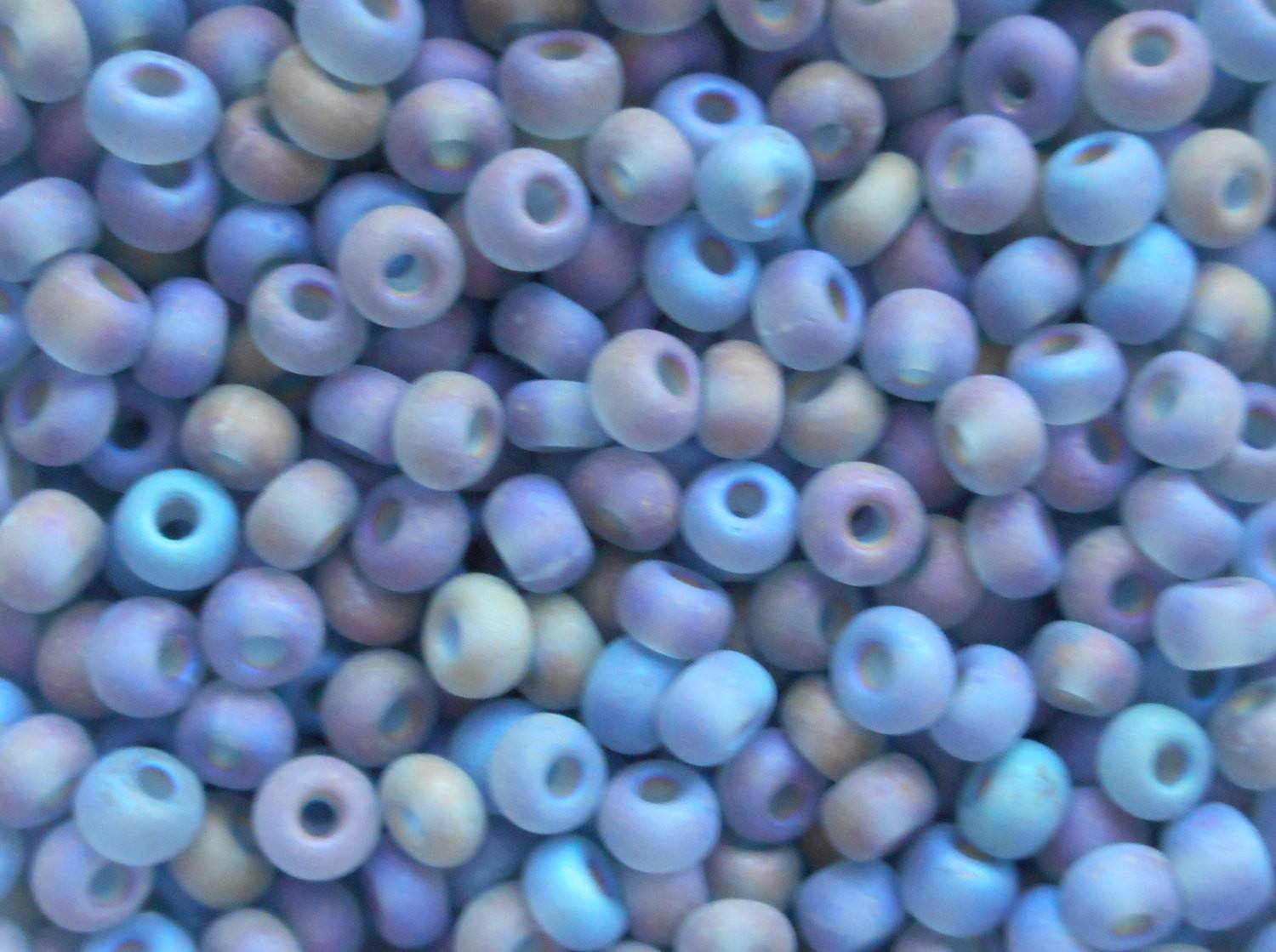 Pkg 24 grams Black Diamond AB Matte Czech 6/0 large glass seed beads, size 6 Preciosa Rocaille 4mm spacer beads, large, big hole C2524 - Glorious Glass Beads