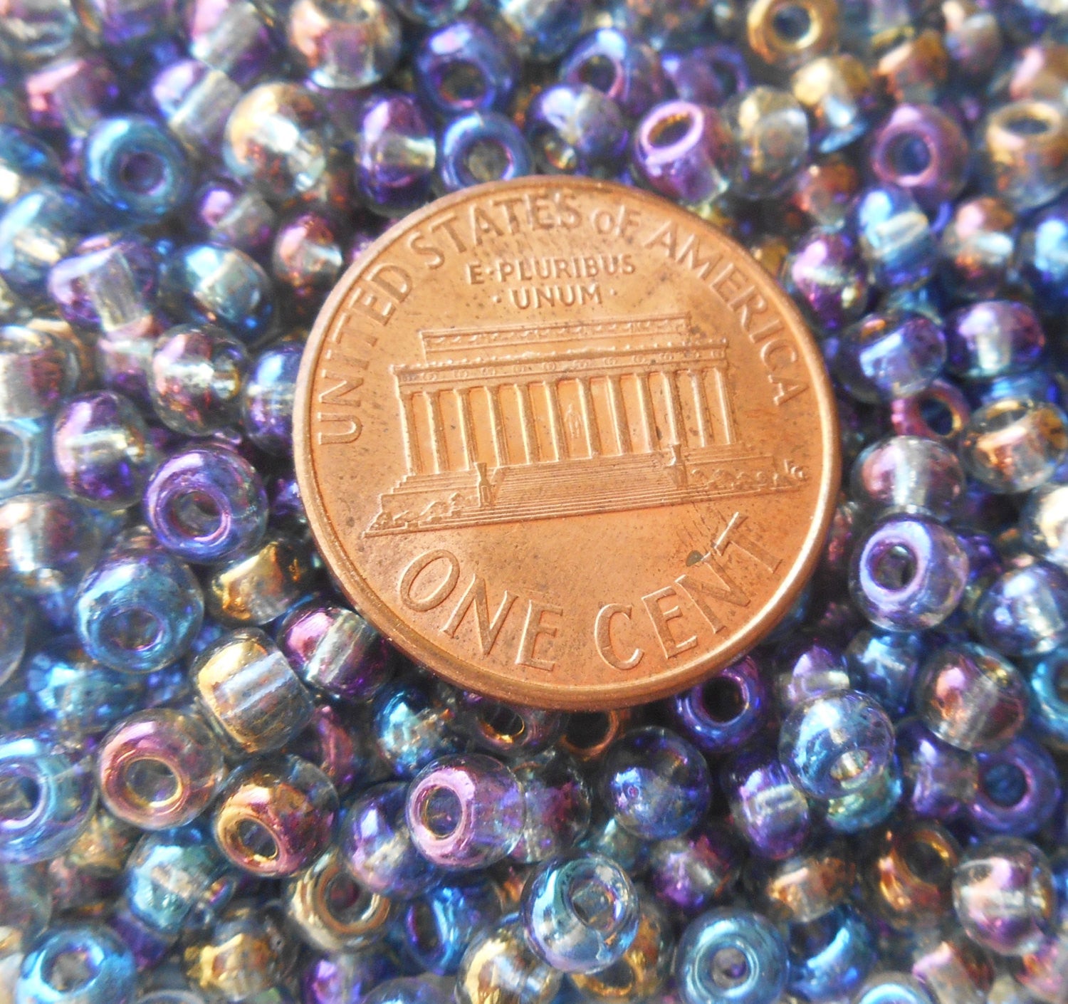 Pkg of 24 grams Black Diamond Ab Czech 6/0 large glass seed beads, size 6 Preciosa Rocaille 4mm spacer beads, large, big hole C8424 - Glorious Glass Beads