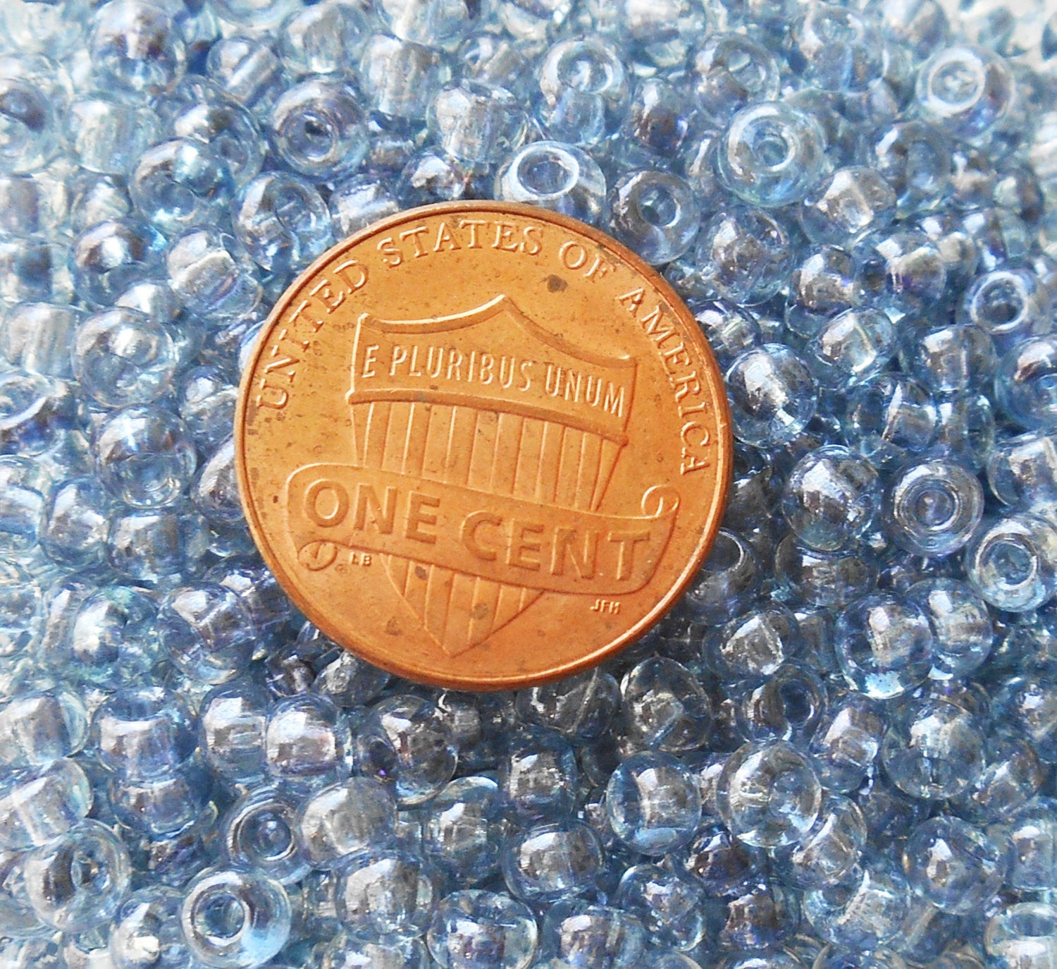 Pkg of 24 grams Lumi Blue Transparent Czech 6/0 large glass seed beads, size 6 Preciosa Rocaille 4mm spacer beads, large, big hole C5524 - Glorious Glass Beads