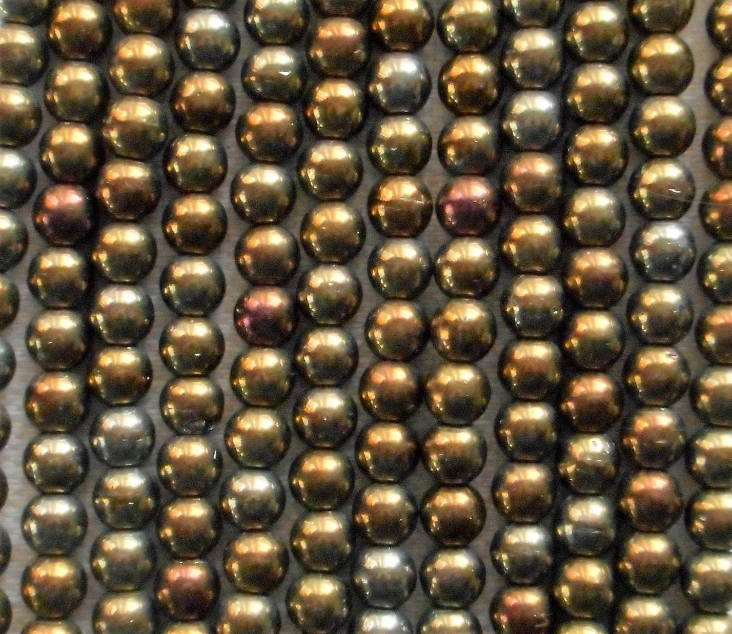 Lot of 100 4mm Brown Iris Ruby Czech glass druk beads, Opaque brown iris smooth round druks, C5601 - Glorious Glass Beads