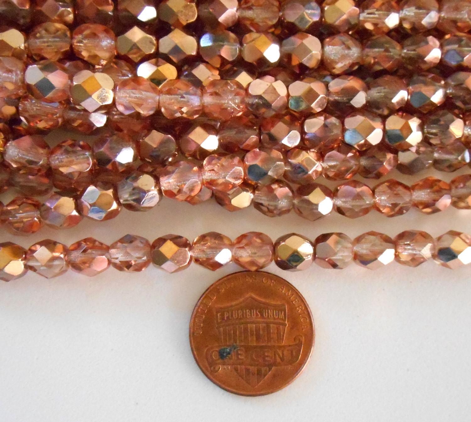 Lot of 25 6mm Apollo Gold Czech glass, crystal and gold firepolished, faceted round beads, C9425 - Glorious Glass Beads