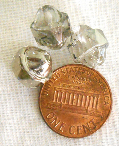 Ten Czech Platinum antique cut turbine, cathedral, saturn crystal glass beads, 11 x 10mm, C0101 - Glorious Glass Beads