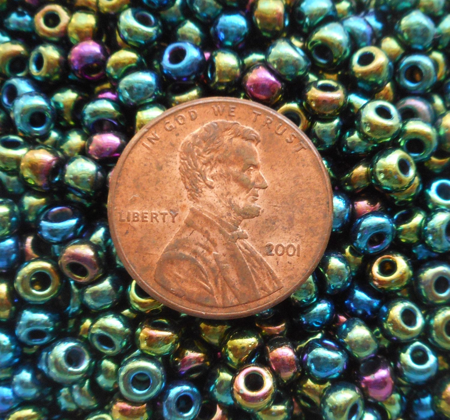 One pkg 24 grams brown Green Iris Czech 6/0 large glass seed beads, size 6 Preciosa Rocaille 4mm spacer beads, large, big hole C5524 - Glorious Glass Beads