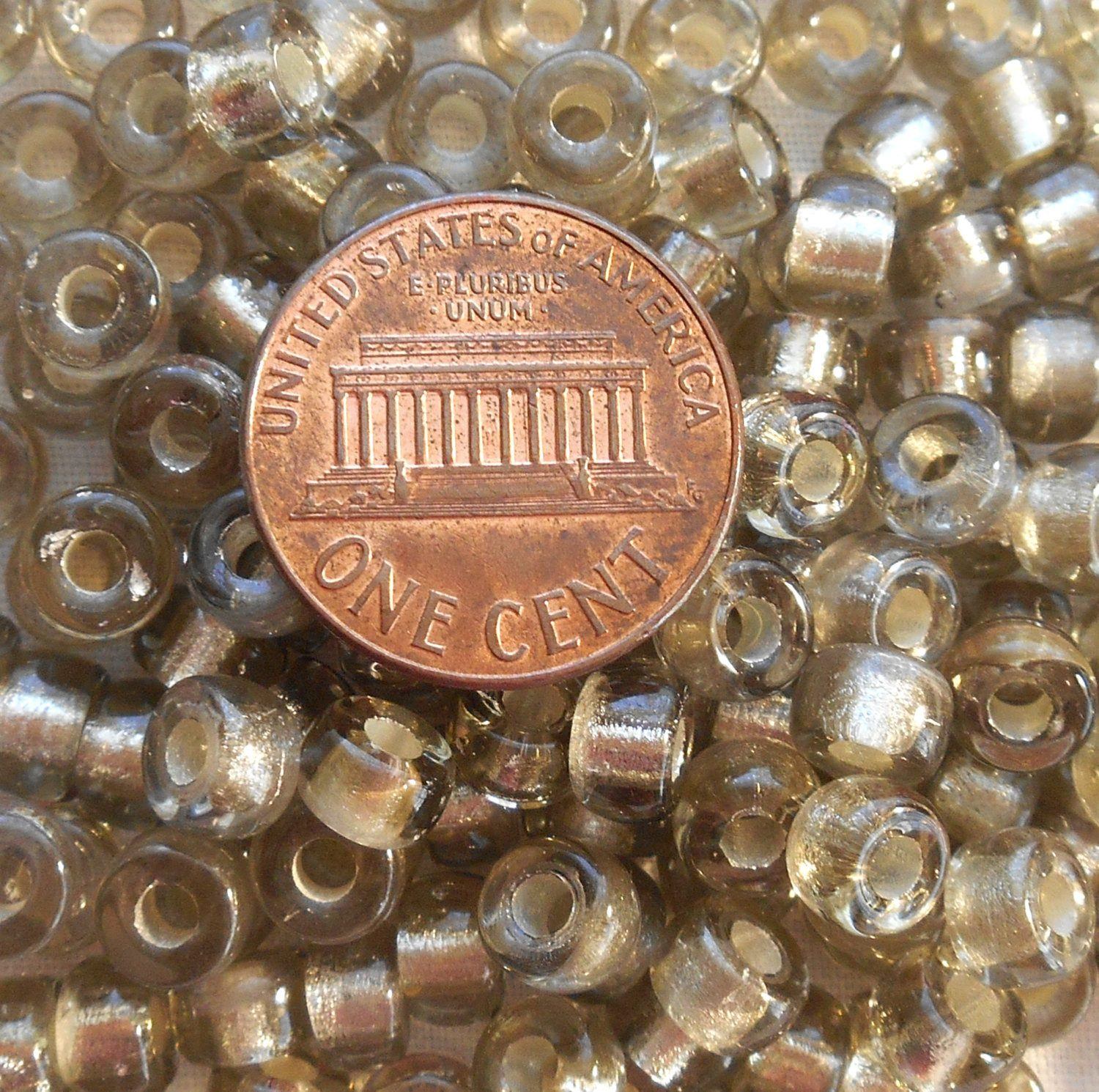 Fifty 6mm Czech Black Diamond Silver Lined glass pony roller beads, large hole crow beads, C4750 - Glorious Glass Beads