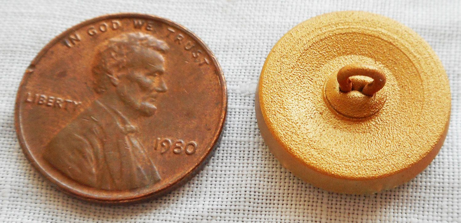 One 18mm Czech glass button, with a gold raised star with a turquoise wash, verdigris look decorative shank button 05201 - Glorious Glass Beads